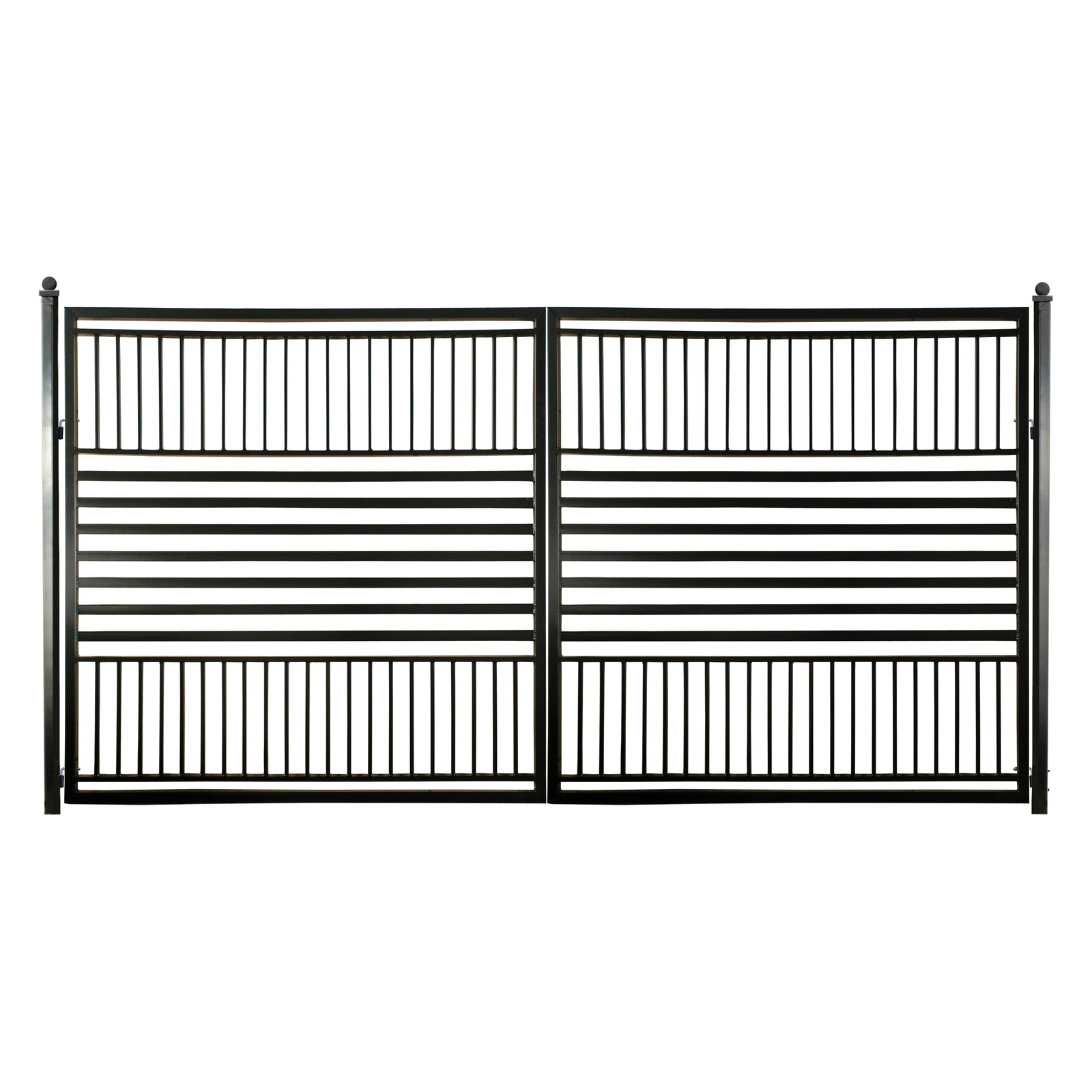 ALEKO Modern Garden Steel Dual Swing Driveway Gate Barcelona Style 12 x 6 feet