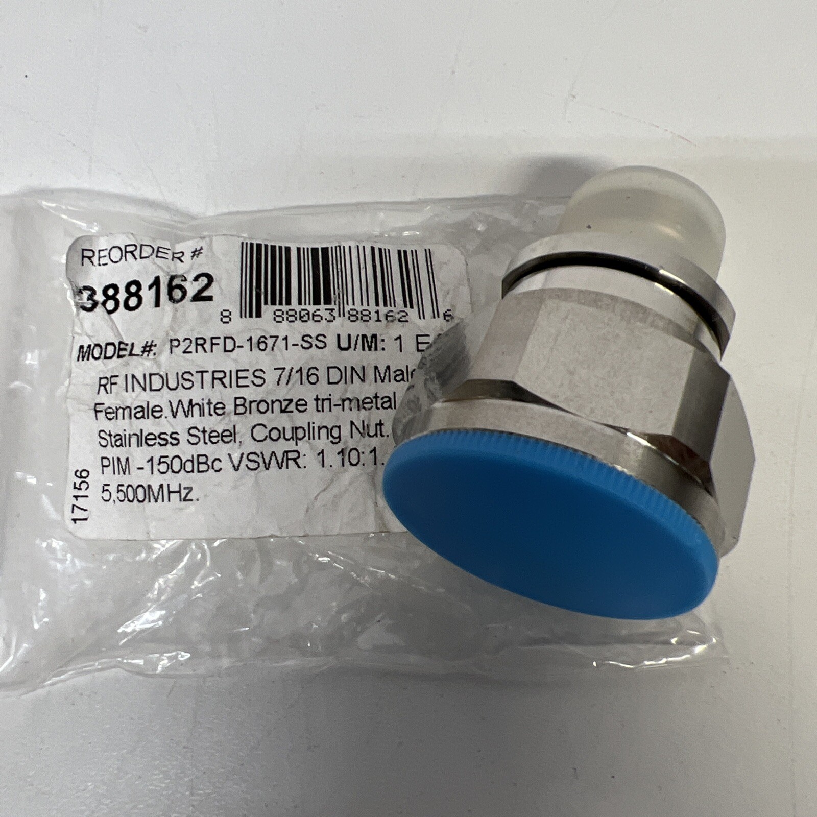 P2RFD-1671-SS7/16 DIN Male to N-Female,Test Grade with SS Coupling Nut , 388162
