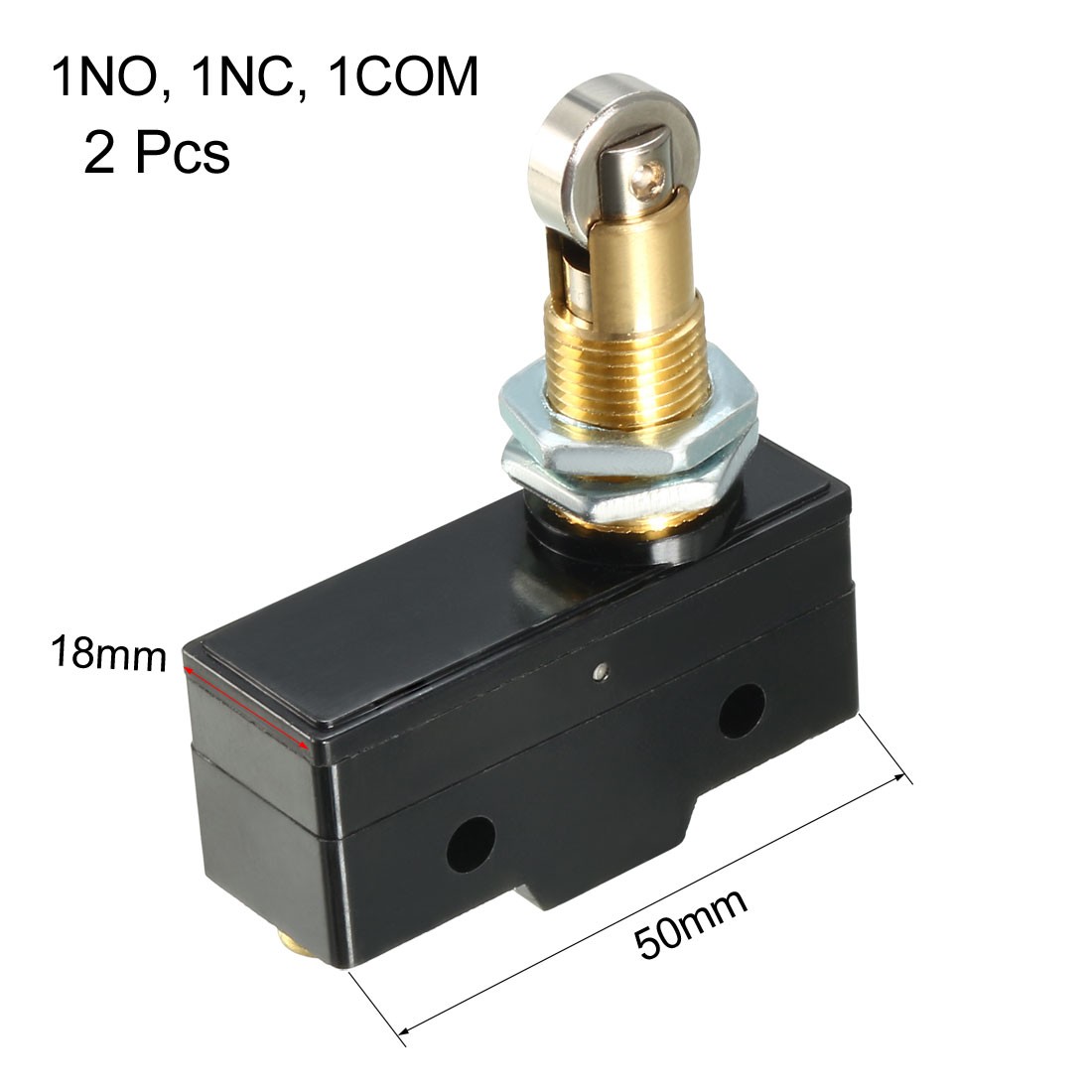 2 PCS Z-15GQ22-B 1NO + 1NC Panel Mount Roller Plunger Micro Action Switch