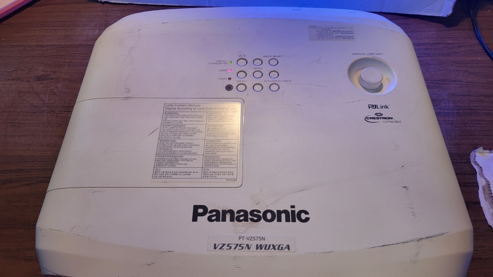 Panasonic PT-VZ575N WUXGA LCD Projector  5050 Hours