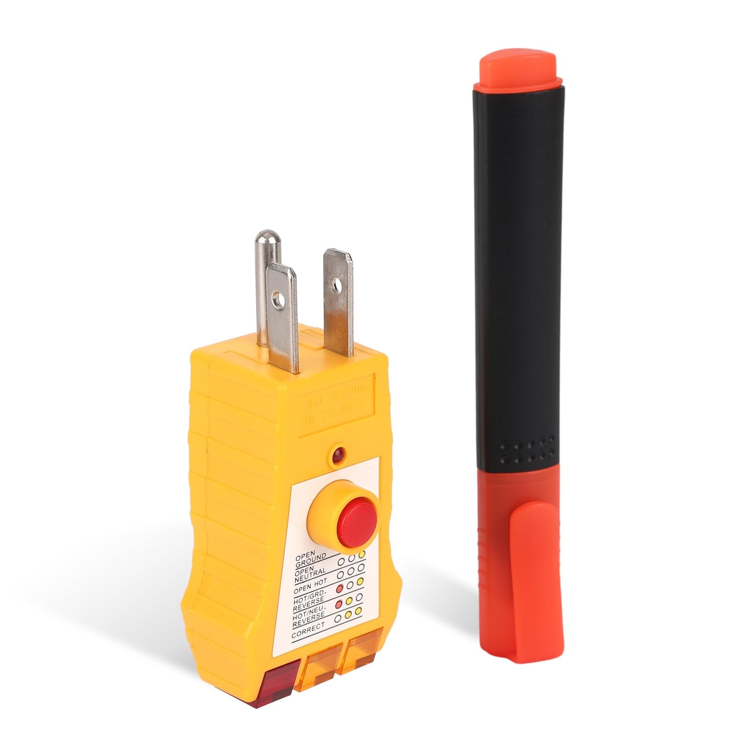 Grounding Tester Kit, GFCI Inspection Socket yellow, black and red