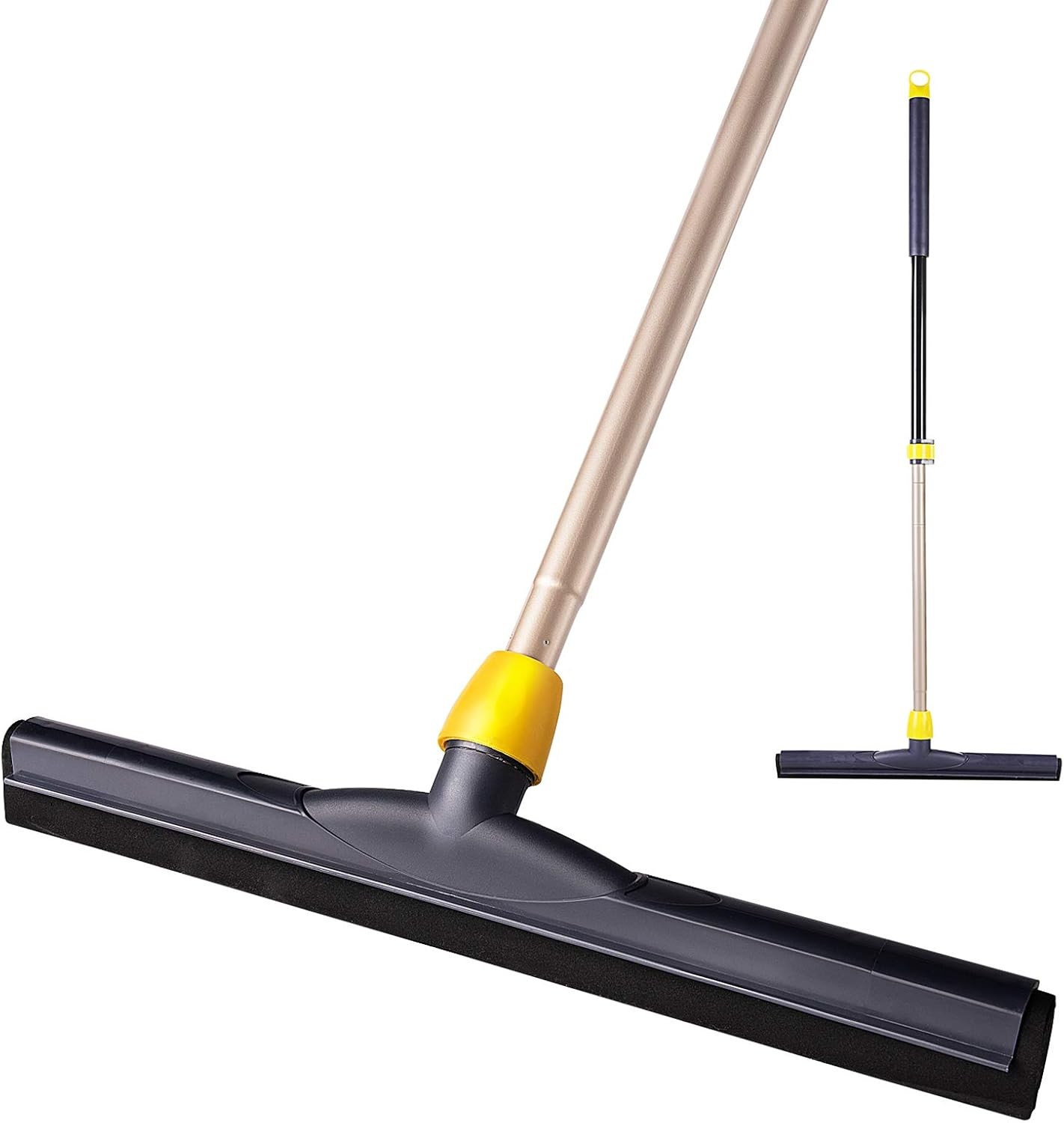 Floor Squeegee Scrubber Adjustable Telescopic Pole Heavy Duty Household Broom