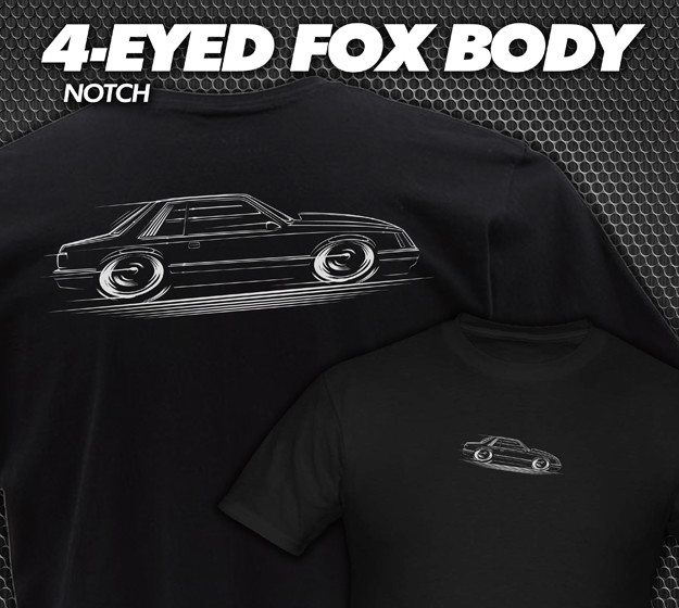 4 Eyed Fox Body Notch Mustang T-Shirt Ford Coupe LX 5.0 1986 1985 1984 83 82