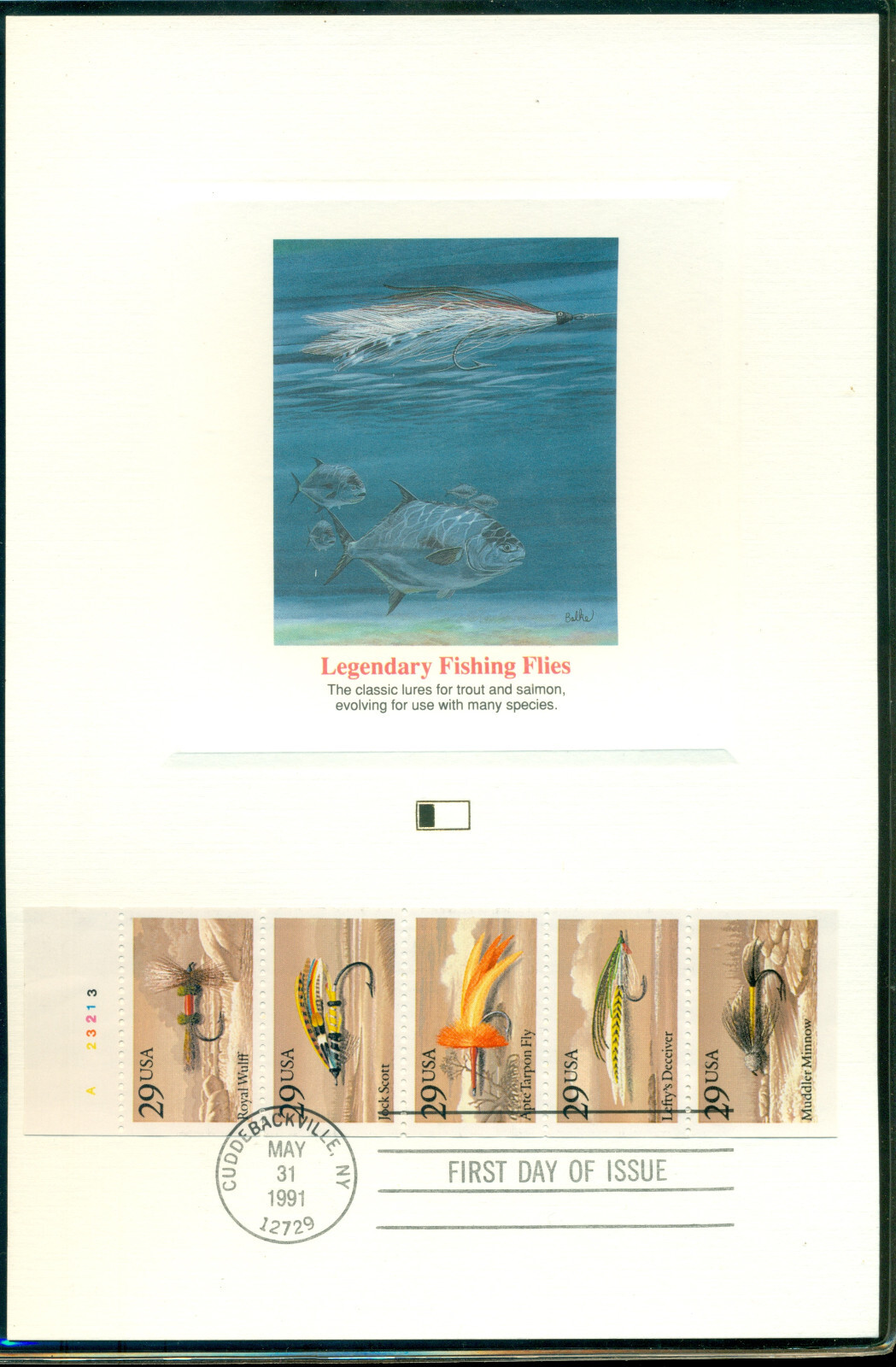 1991 Set of SIX Fleetwood Proof Cards - Legendary Fishing Flies