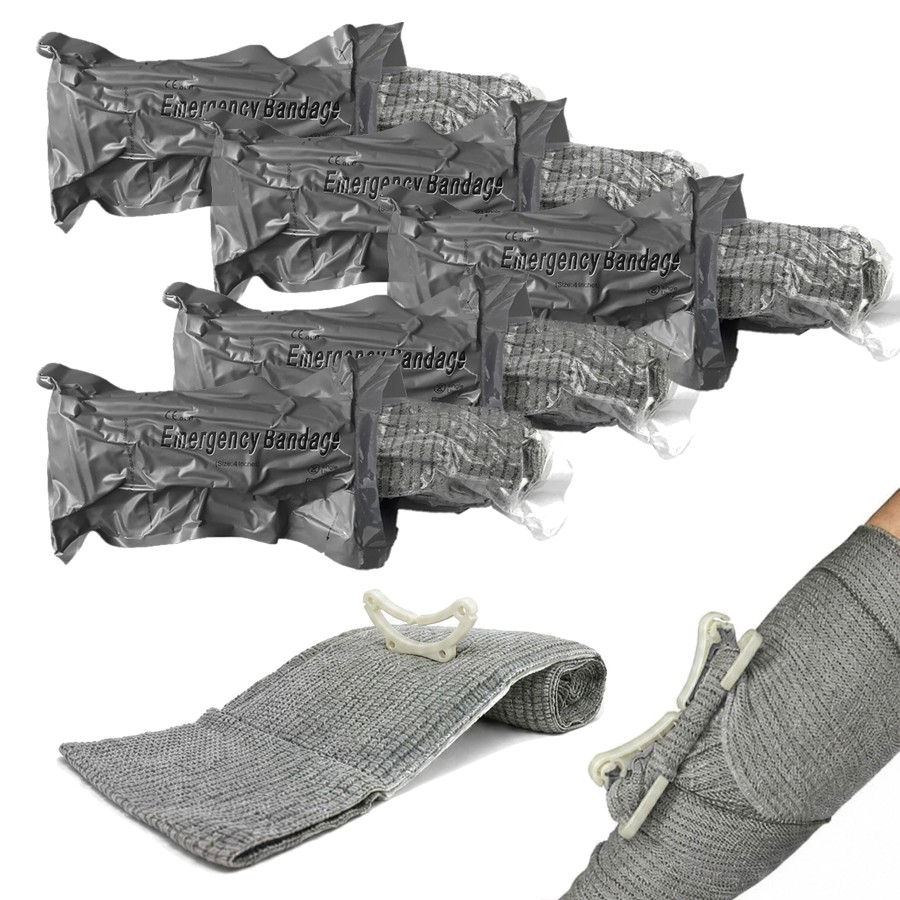 5pcs First Aid Israeli Compression Bandage 4" Tactical Emergency Trauma Dressing