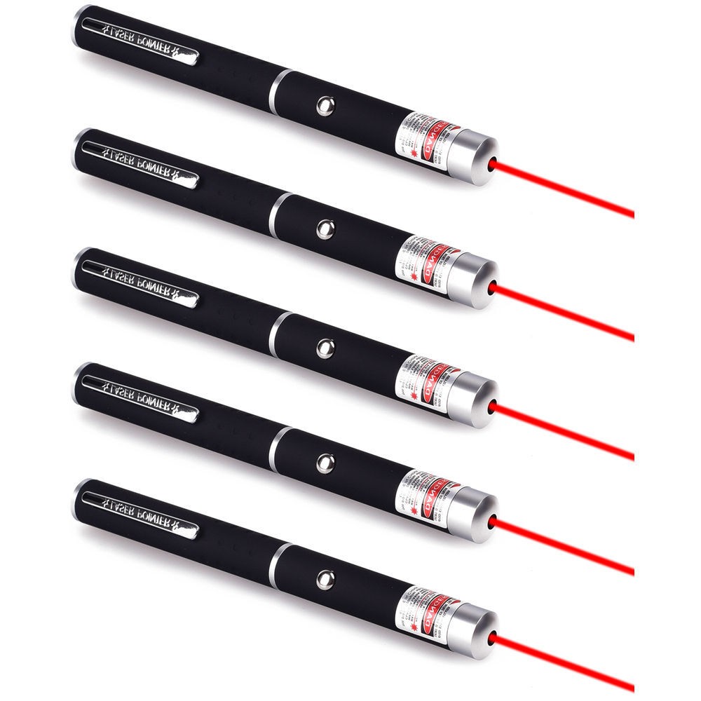 5Pcs Red Laser Pointer Pen 650nm Visible Beam 1mW for Presentation Teaching