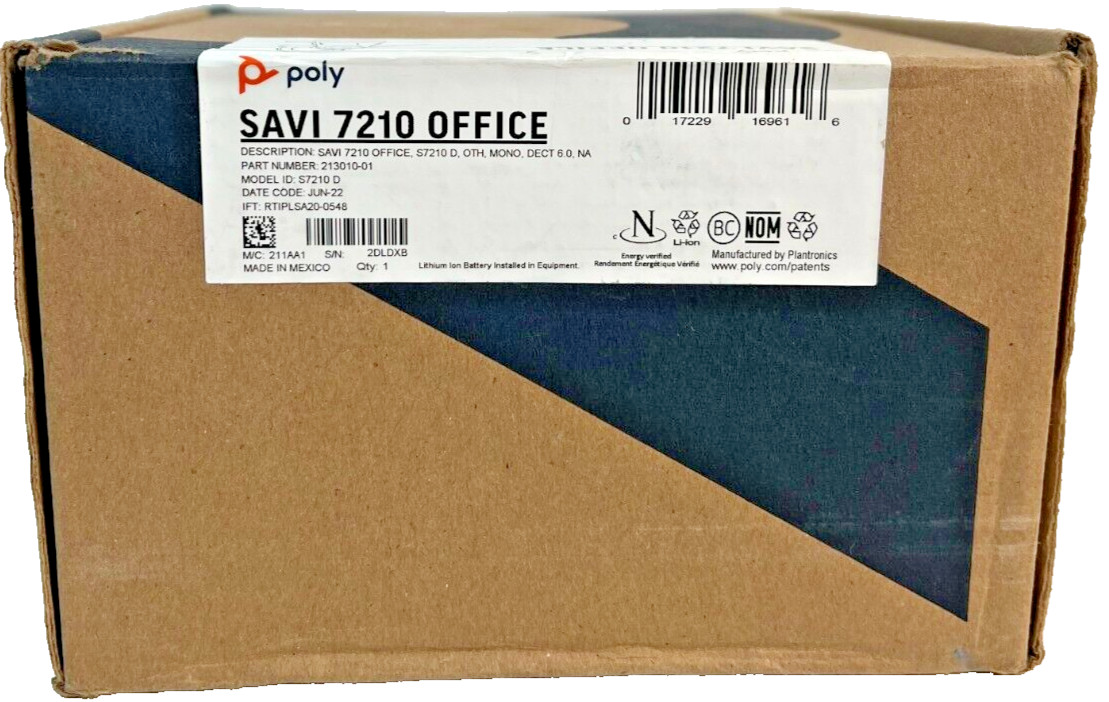 Polycom Savi 7210 Office Wireless Mono DECT On-Ear Headset System Black Tested