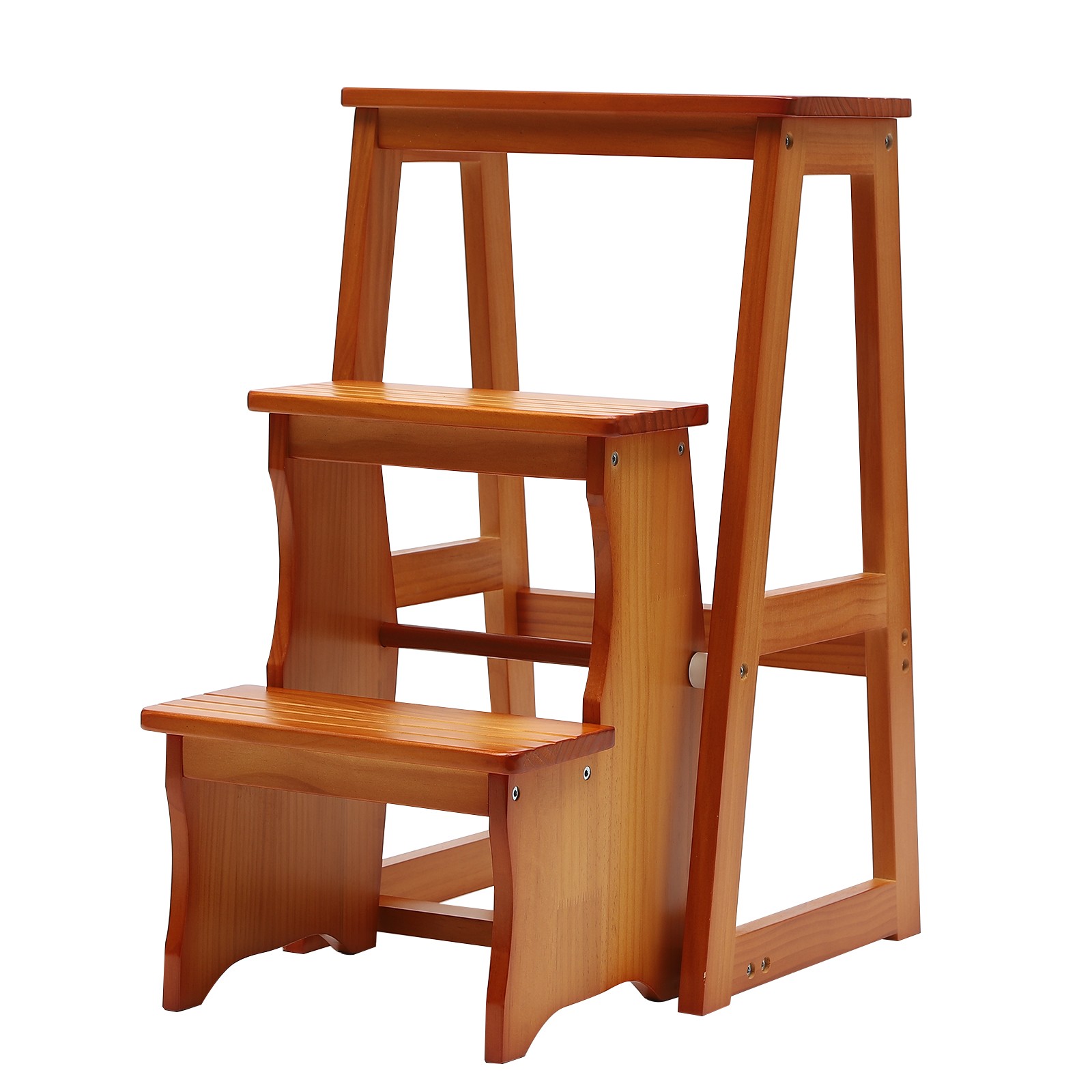 3-Step Folding Library Ladder Chair, Portable Multifunctional Step Stool