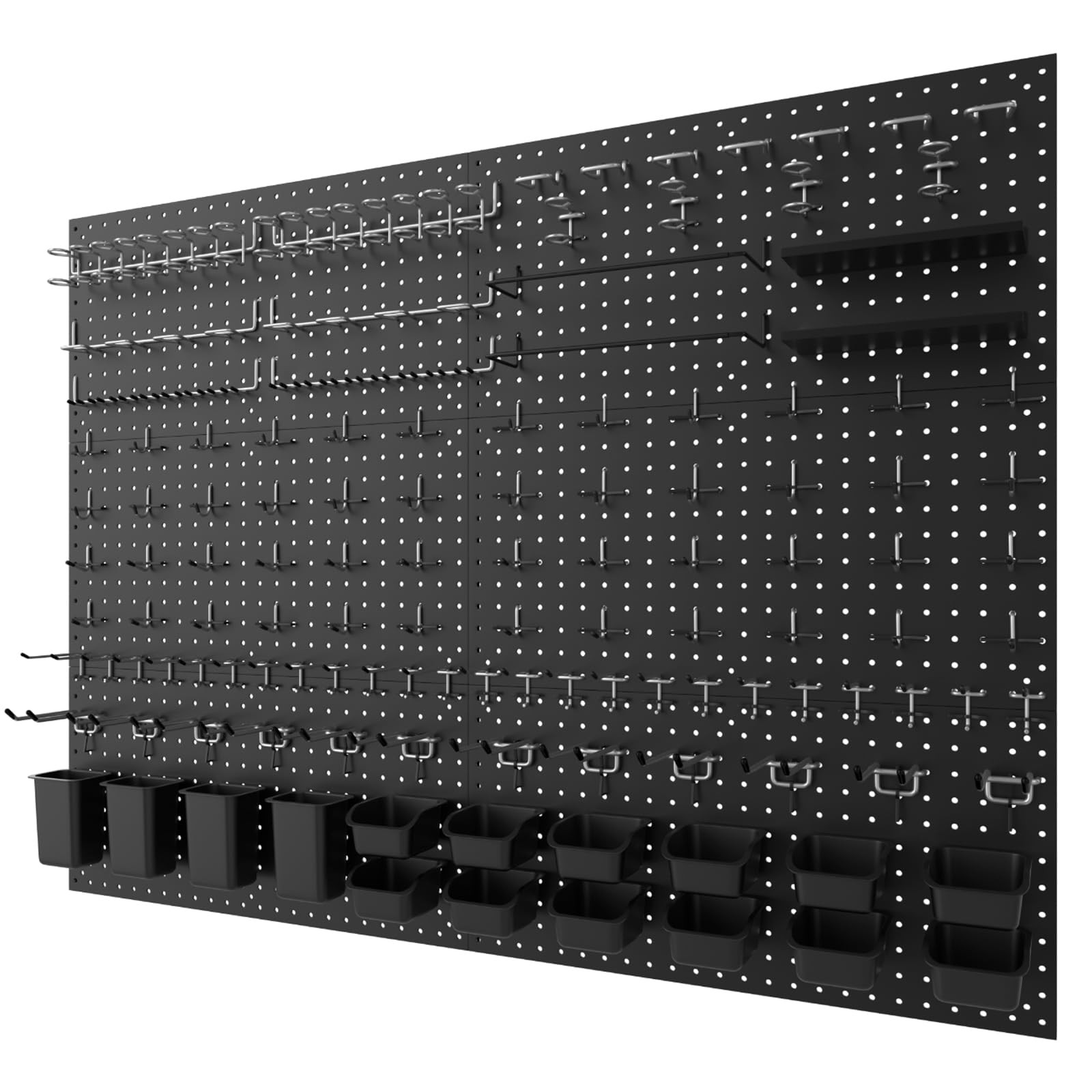 Metal Peg Board Kit with 1/4" Pegboard Accessories, 6 Pack 12"X24" Pegboard a...