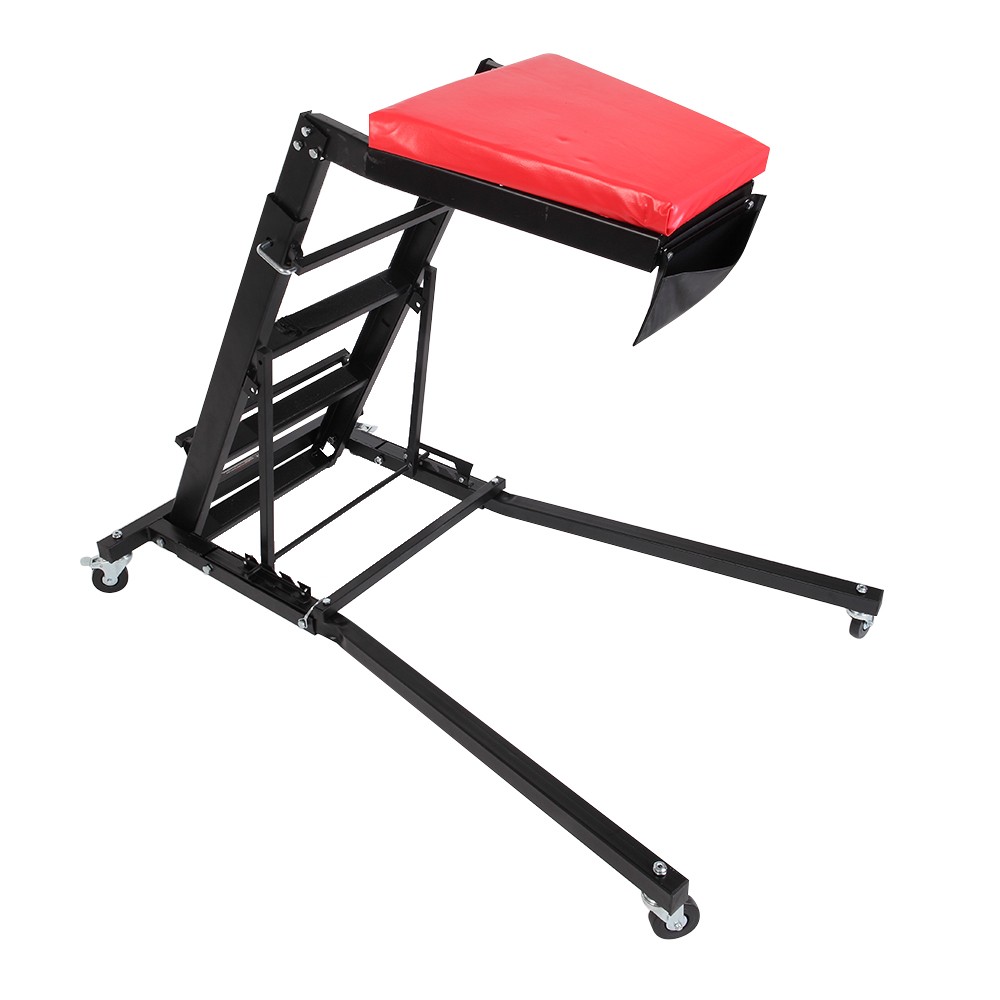Adjustable Height Foldable Creeper for Automotive Workshop - Black