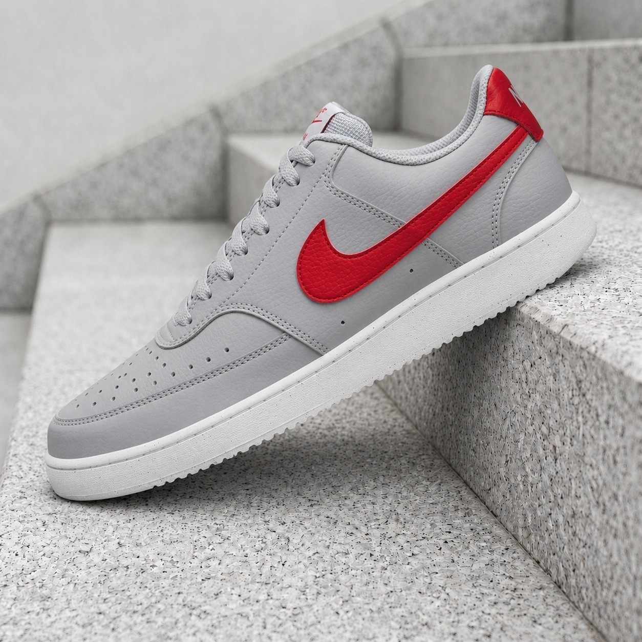 Nike Court Vision Low Next Nature Wolf Grey University Red DH2987-004 Men's New