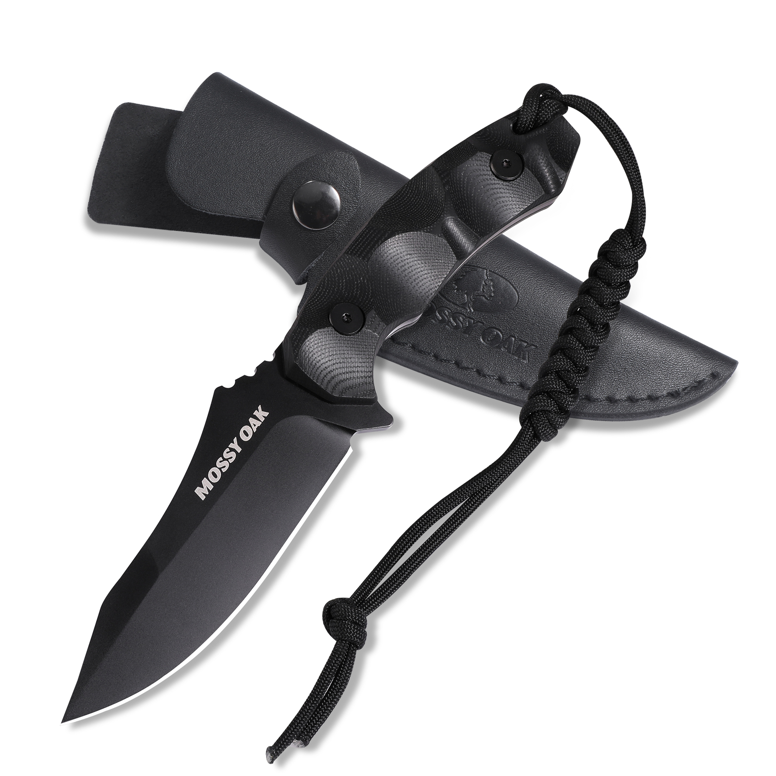 9" Hunting Knife with Sheath, Full Tang G10 Handle Outdoor Knife 14C28N Steel
