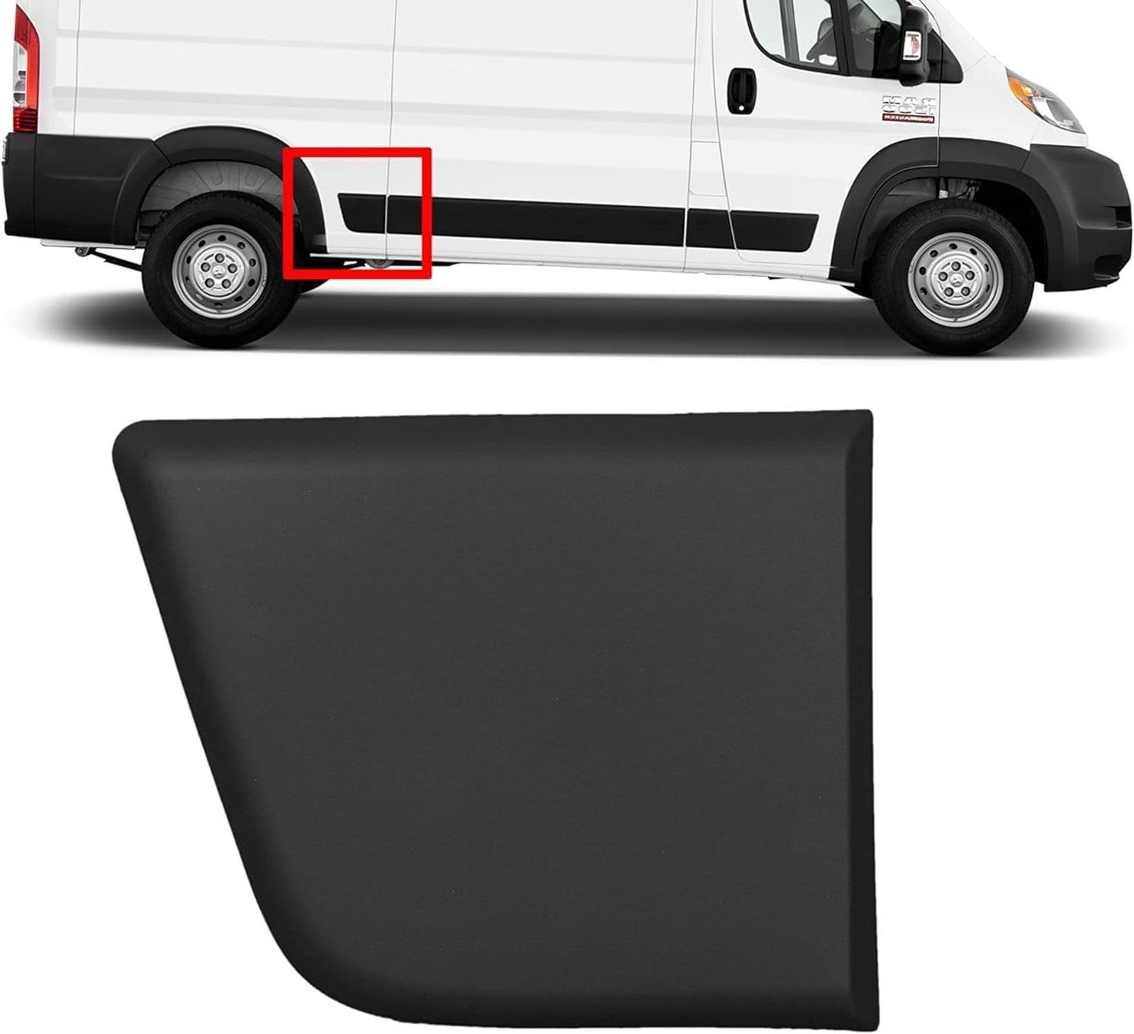for RAM PROMASTER 2019-2025 Right Passenger Side Trim MOLDING Cover Black (Qu...