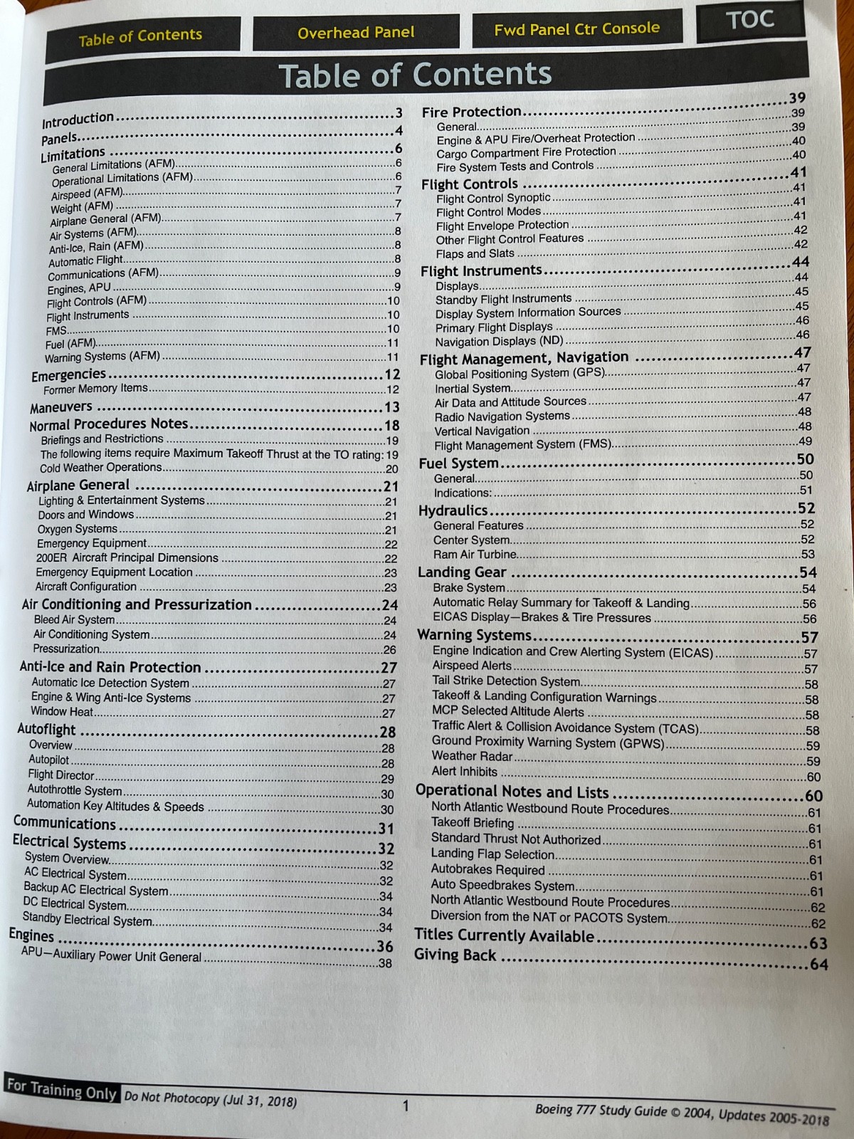 Boeing 777 Study Guide