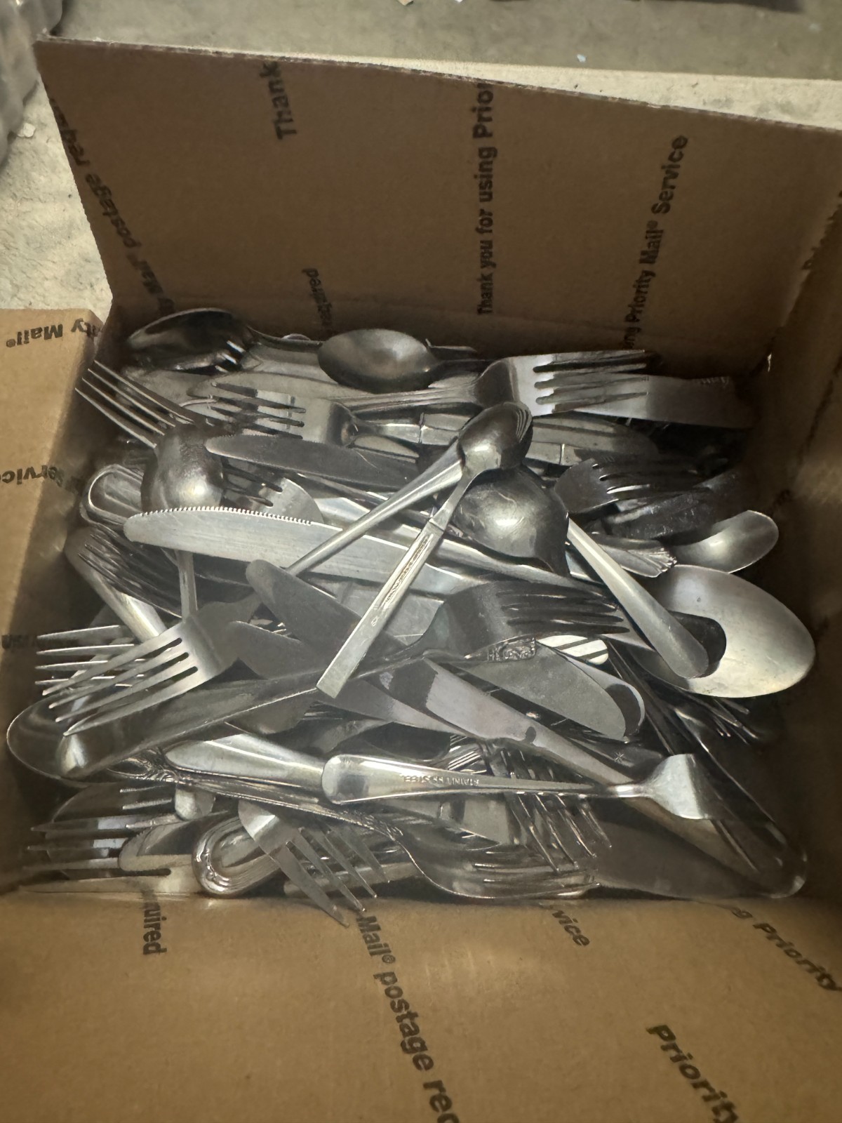 Mixed Lot of 200 Pieces of Stainless Steel Flatware--Crafts Jewelry Camp Church