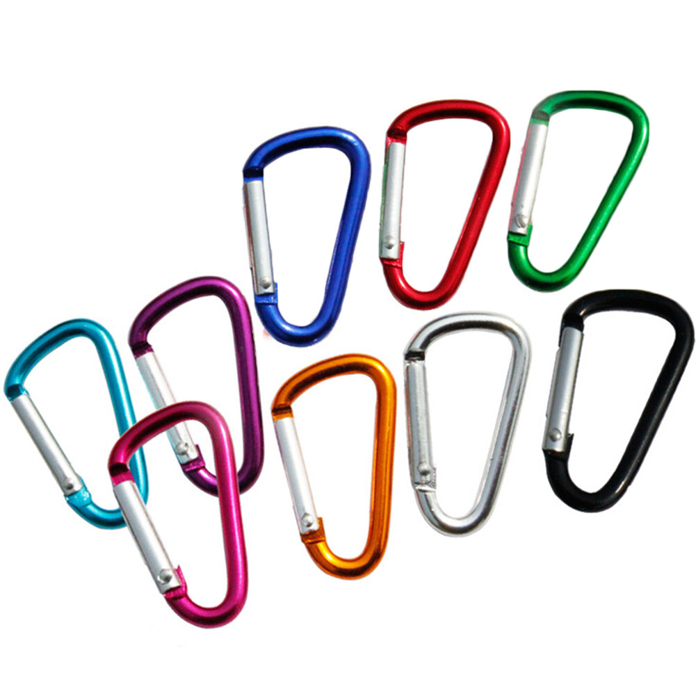 1-10packs Carabiner Key Hook Keychain Buckle D Shape Spring Clip Sn;