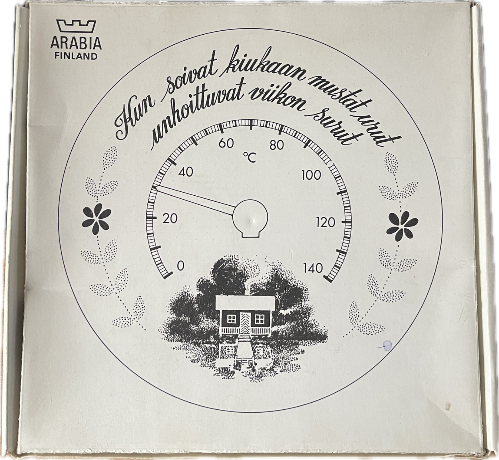 Arabia Sauna Thermometer Finland Big Original Pack VERY RARE Porcelain