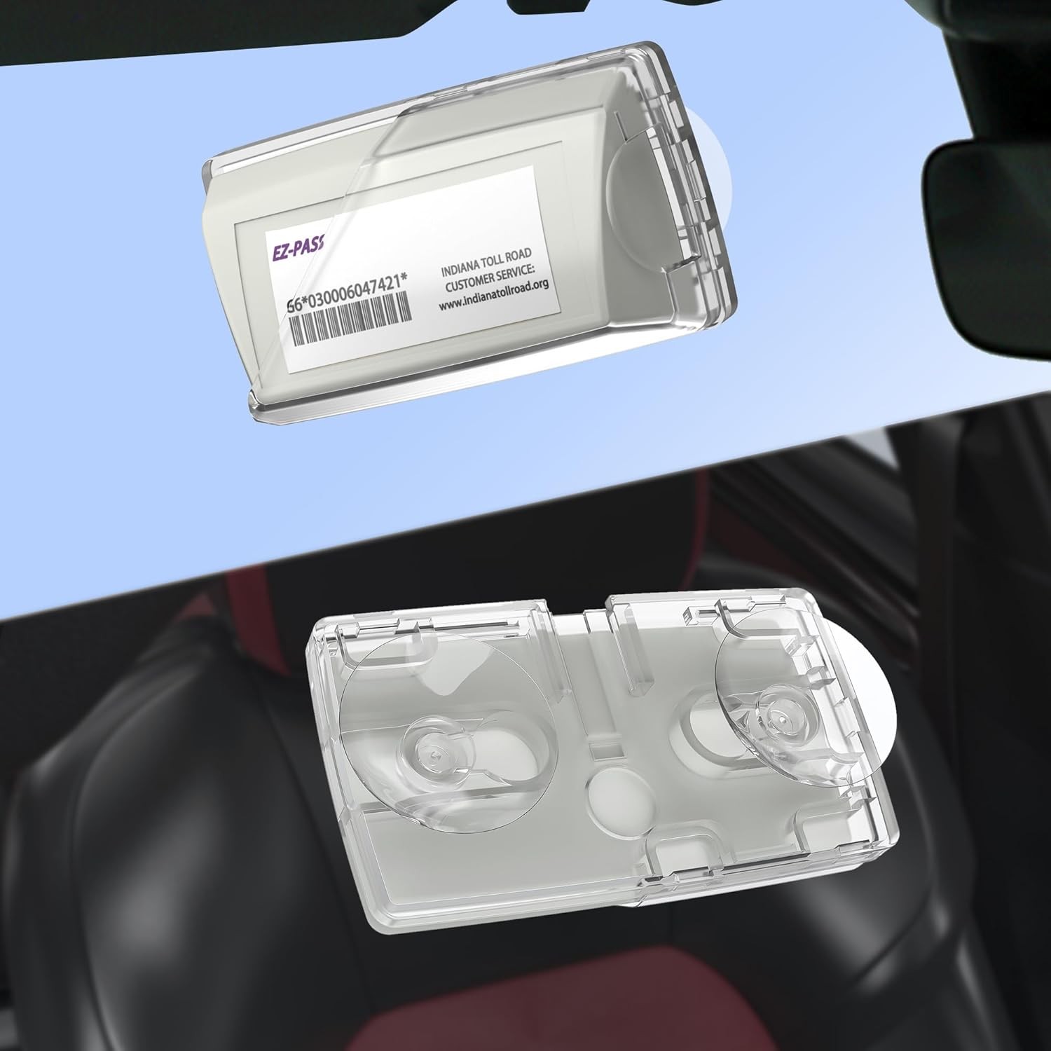 2024 Upgraded EZ-Pass Holder - Strong Suction Cup Mount for Transparent