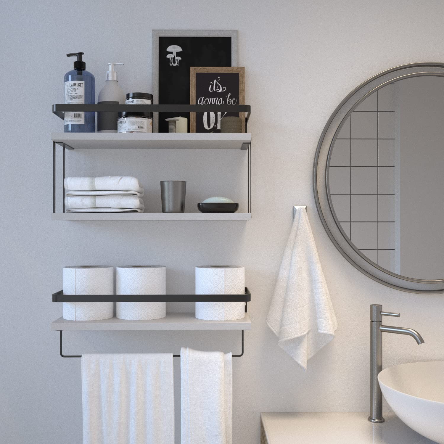 Floating Shelves Bathroom, Wall Mounted Shelf Over