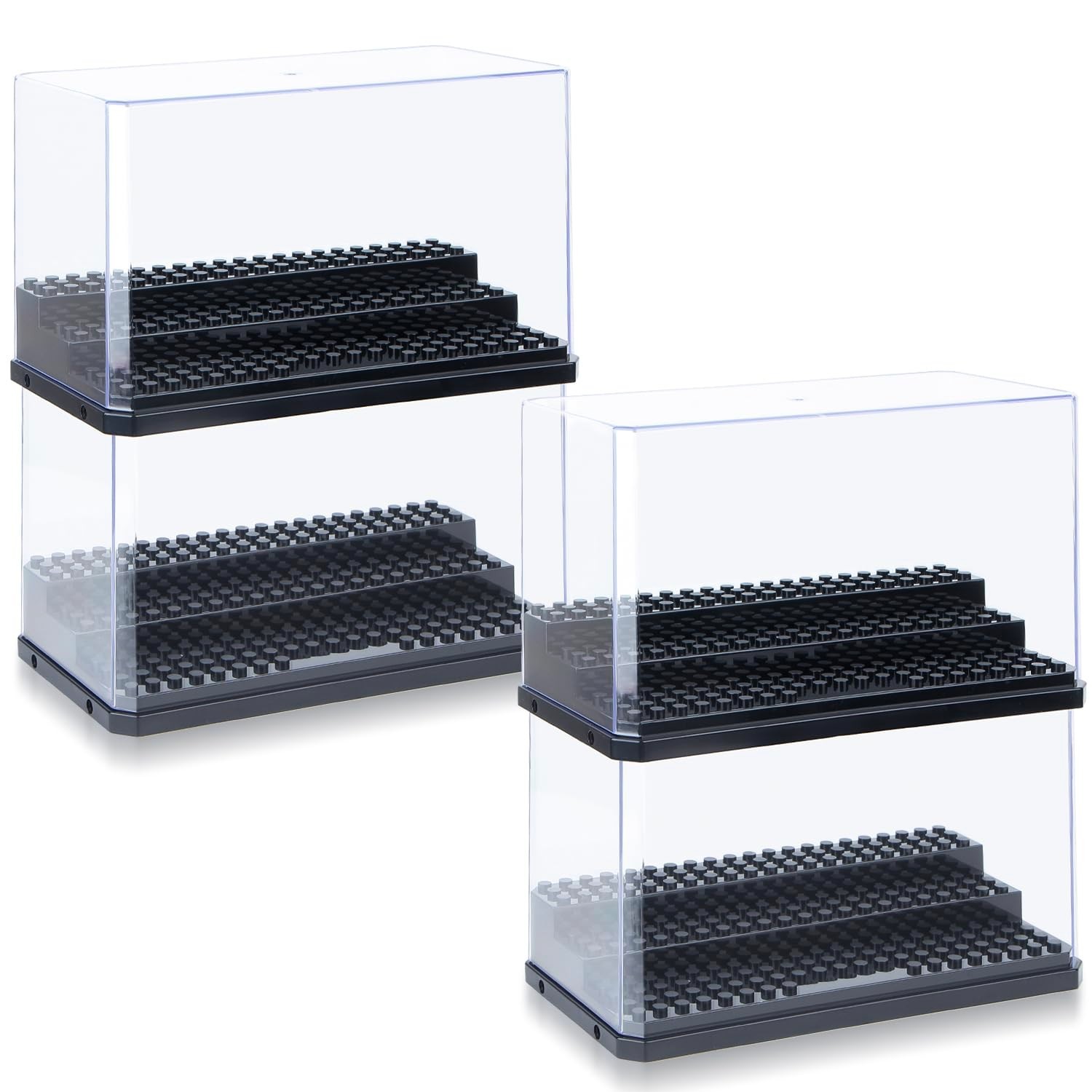 Miniature Display Case Set - 4 Pack Acrylic Storage Boxes for Action Figures & C