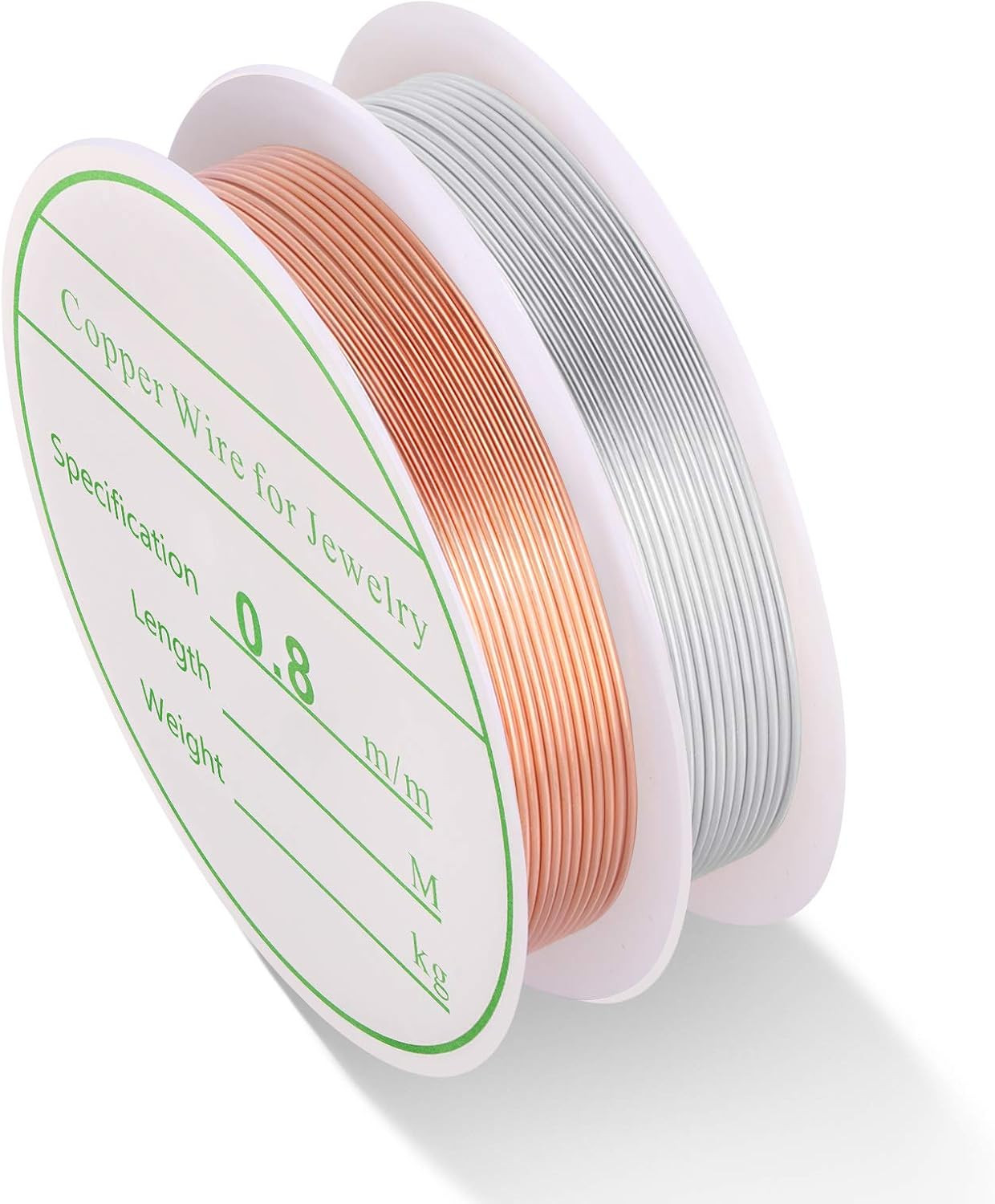 2 Pack Jewelry Craft Wire 20 Gauge Copper Beading Wire 0.8mm 3m