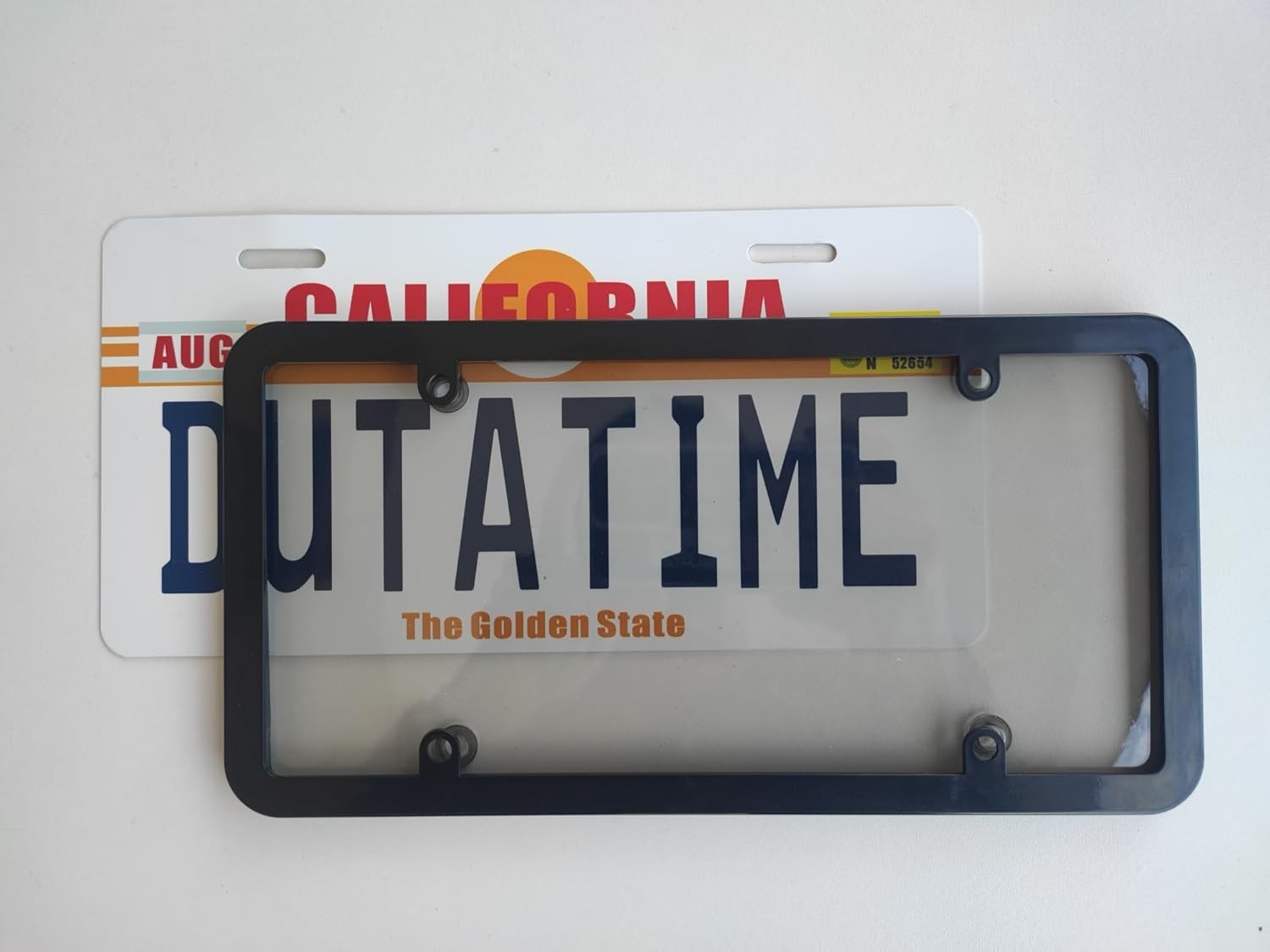 2X Unbreakable License Plate Covers+Frames Auto Tag Shield Protector Front Rear