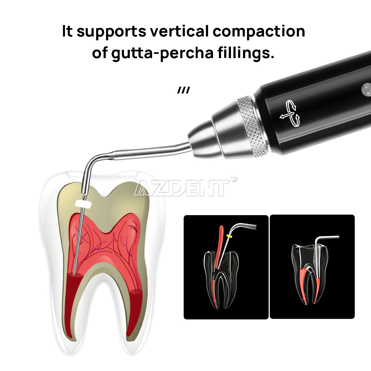 AZDENT Dental Wireless Endodontic Gutta Percha Obturation Endo Heated Pen+2 Tips