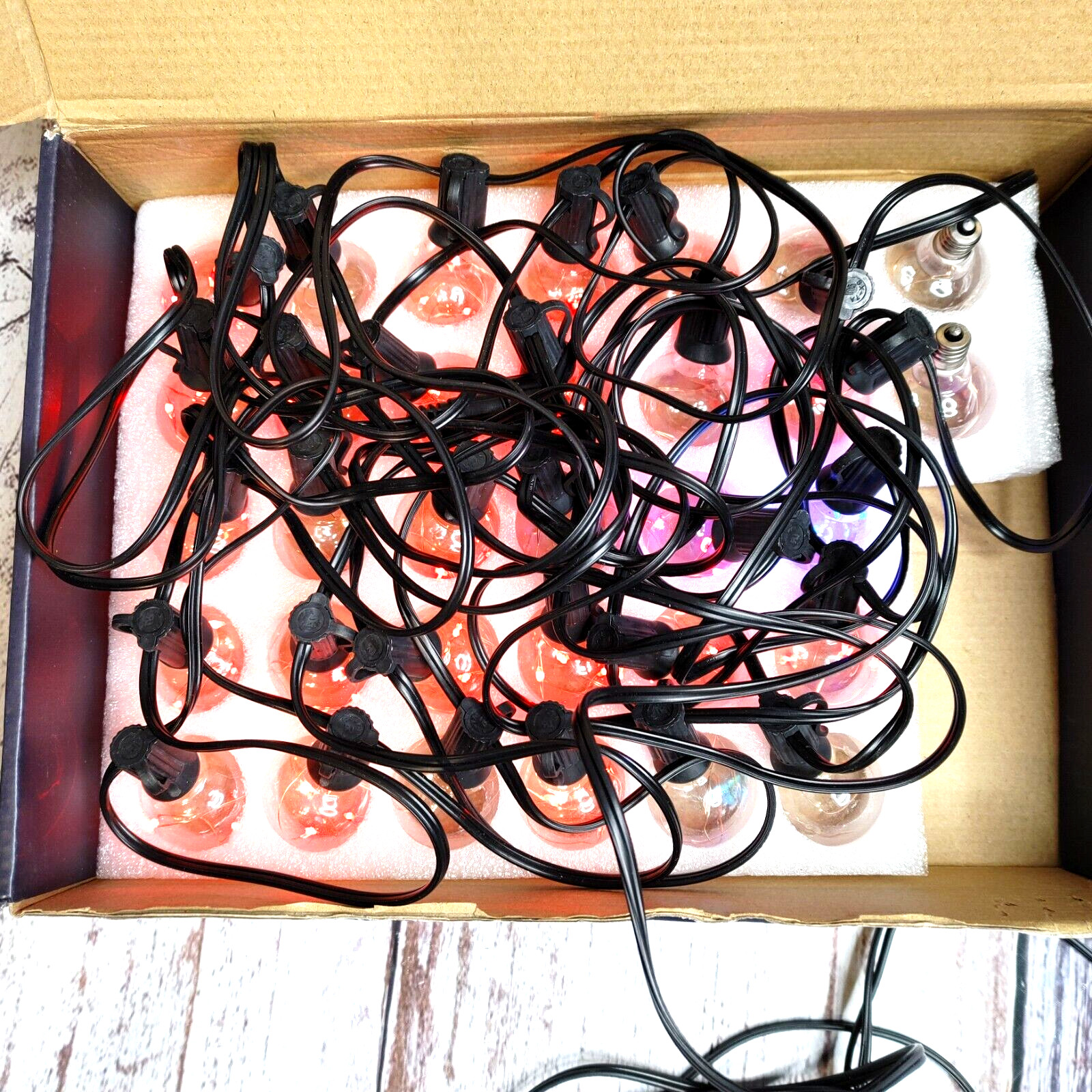 Ollny String of 30 Colorful bulbs 12" Apart. Indoor or Outdoor. With two Spares.