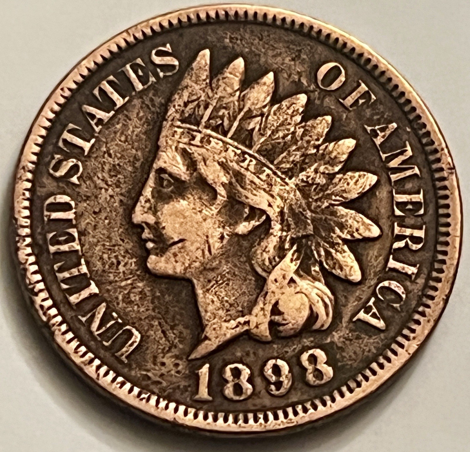 1898 Indian Head Cent Philadelphia Penny Nice Detail Circ BN1535