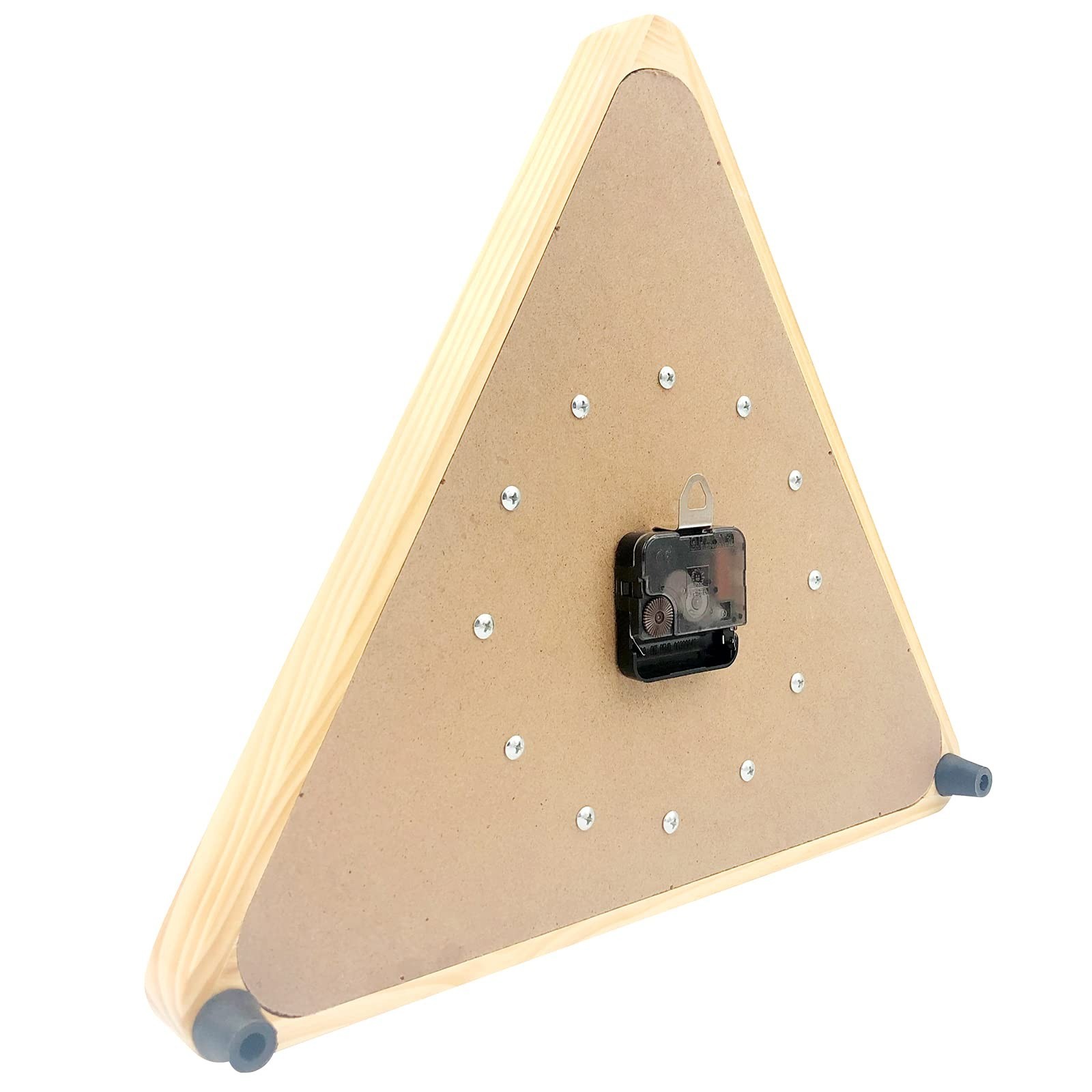 14-Inch Triangle Pool Table Wall Clock - Solid Wood Frame for Billiards Room, Ga