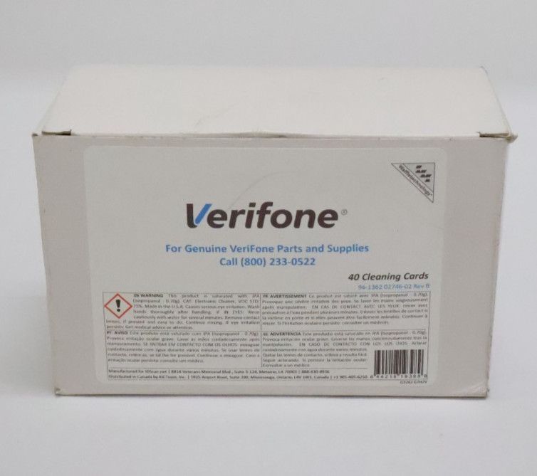 Waffletechnology Kicteam KWV-HSCB40 White Verifone Cleaning Card - (Pack of 32)