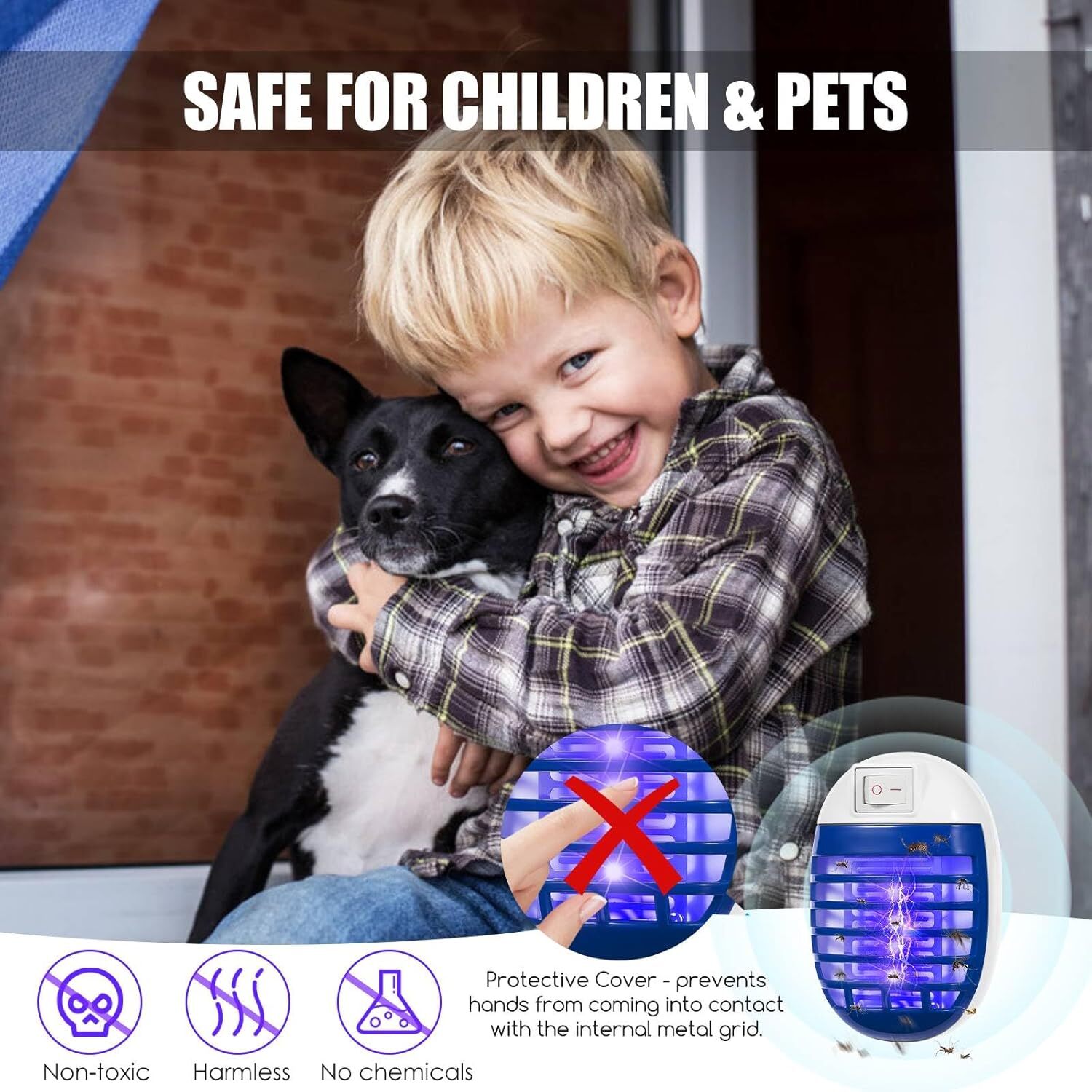 2 Blue Light Fly Zapper Traps - Perfect for Indoor/Kitchen Bug Elimination