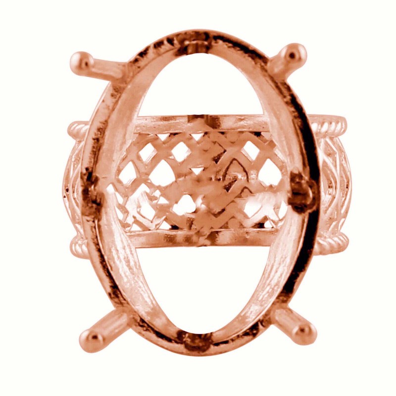 Semi Mount Faceted 18X24 925 Sterling Silver Ring for Women/Girls