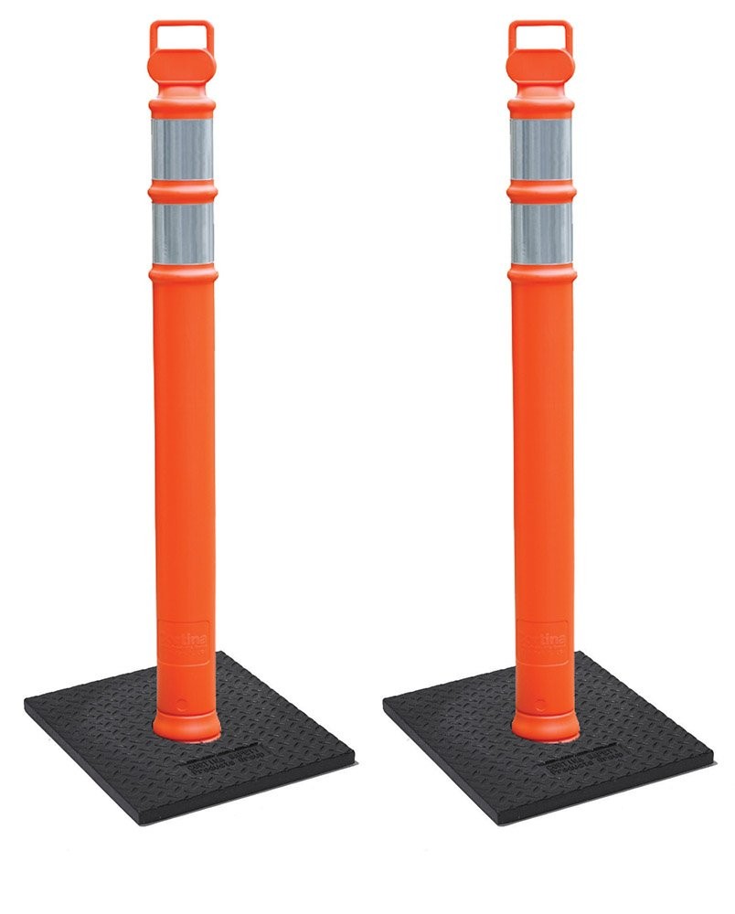 Cortina EZ Grab Delineator 45" Post, 3" Hip Collars with 10 lb Base, 03-747RB...