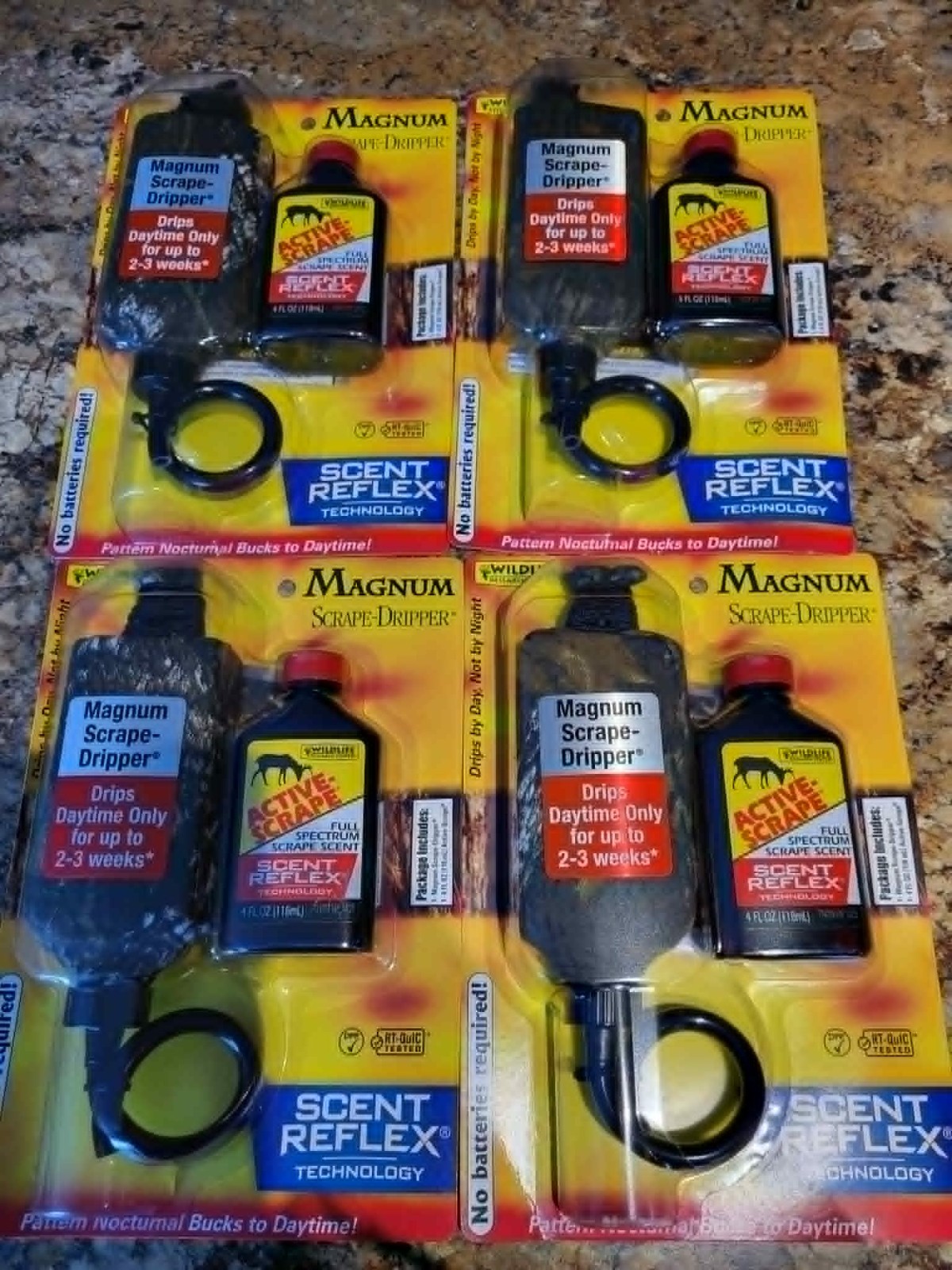 Lot of 4 Magnum Scrape-Dripper Combo W/ Active-Scrape 4floz Bottles New