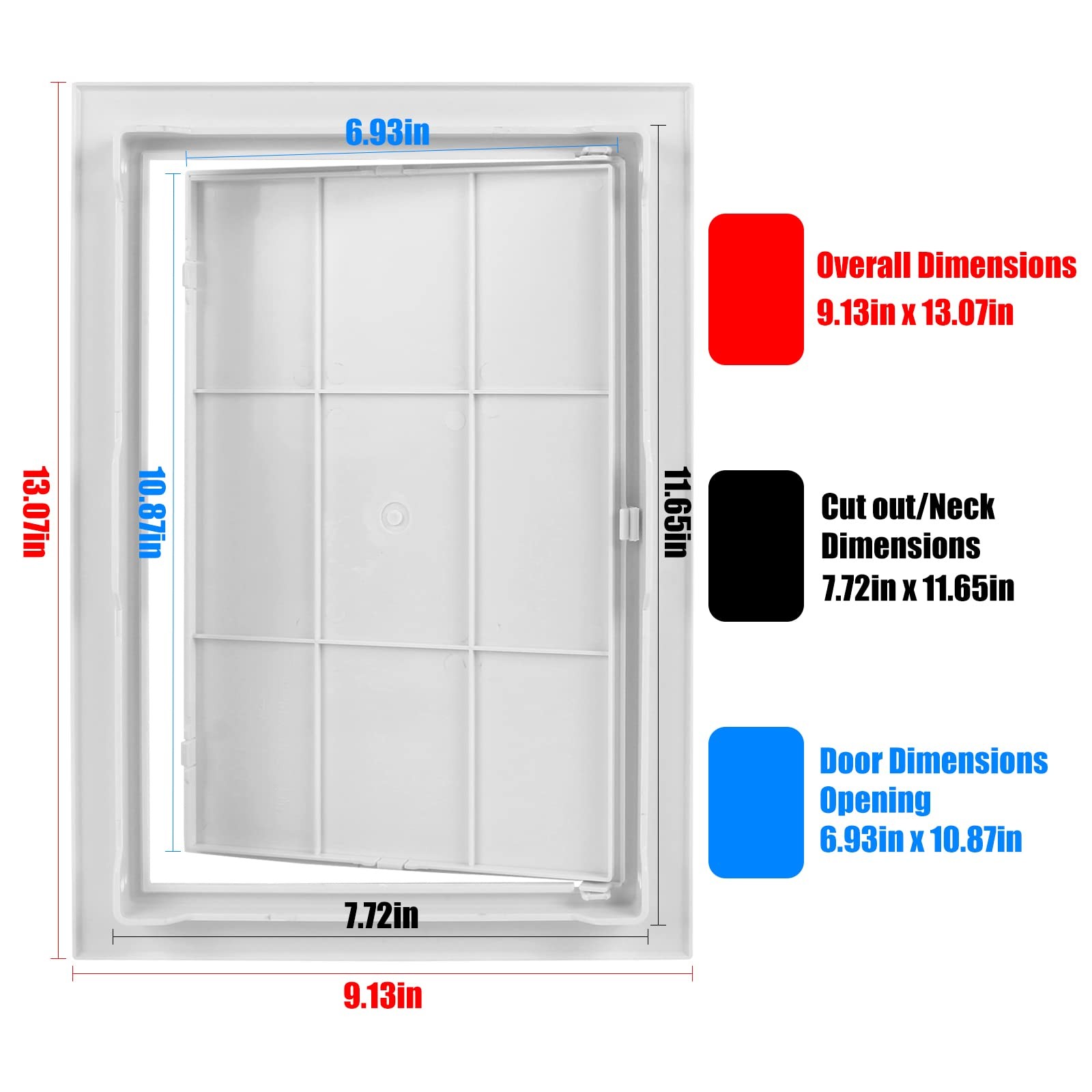 8x12 inch Plastic Access Panel for Drywall Ceiling Reinforced Plumbing Wall A...