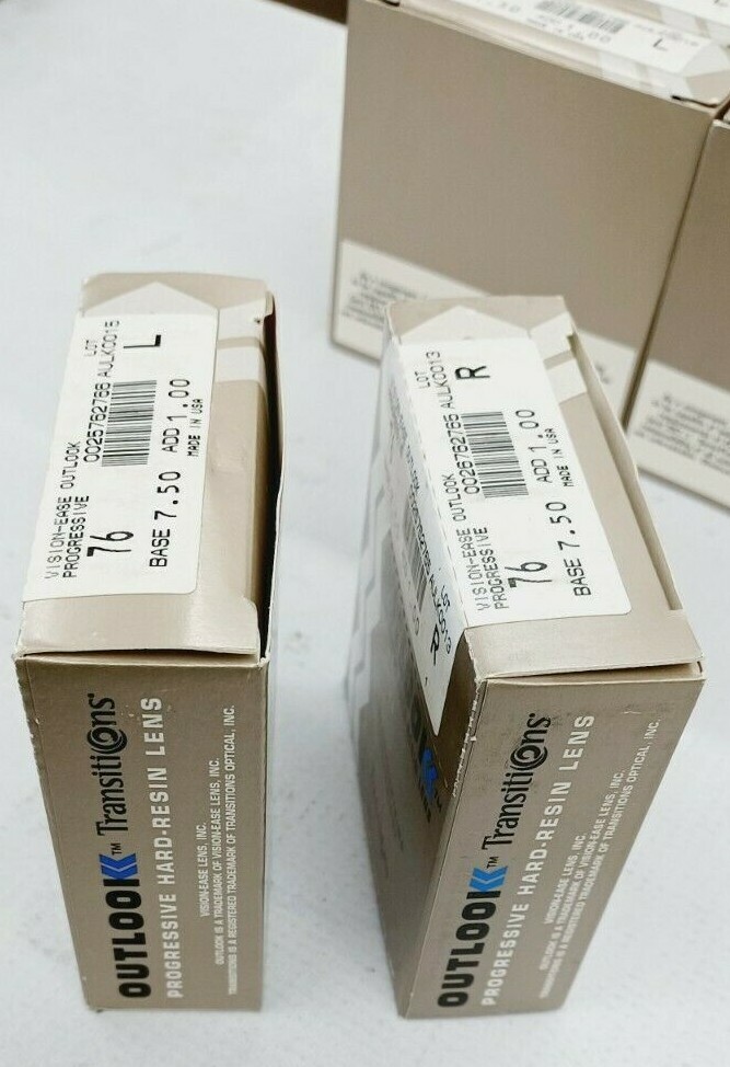 4 pair Progressive Transitions 7.50 base 1.00 add Vision Ease SEMI FINISHED