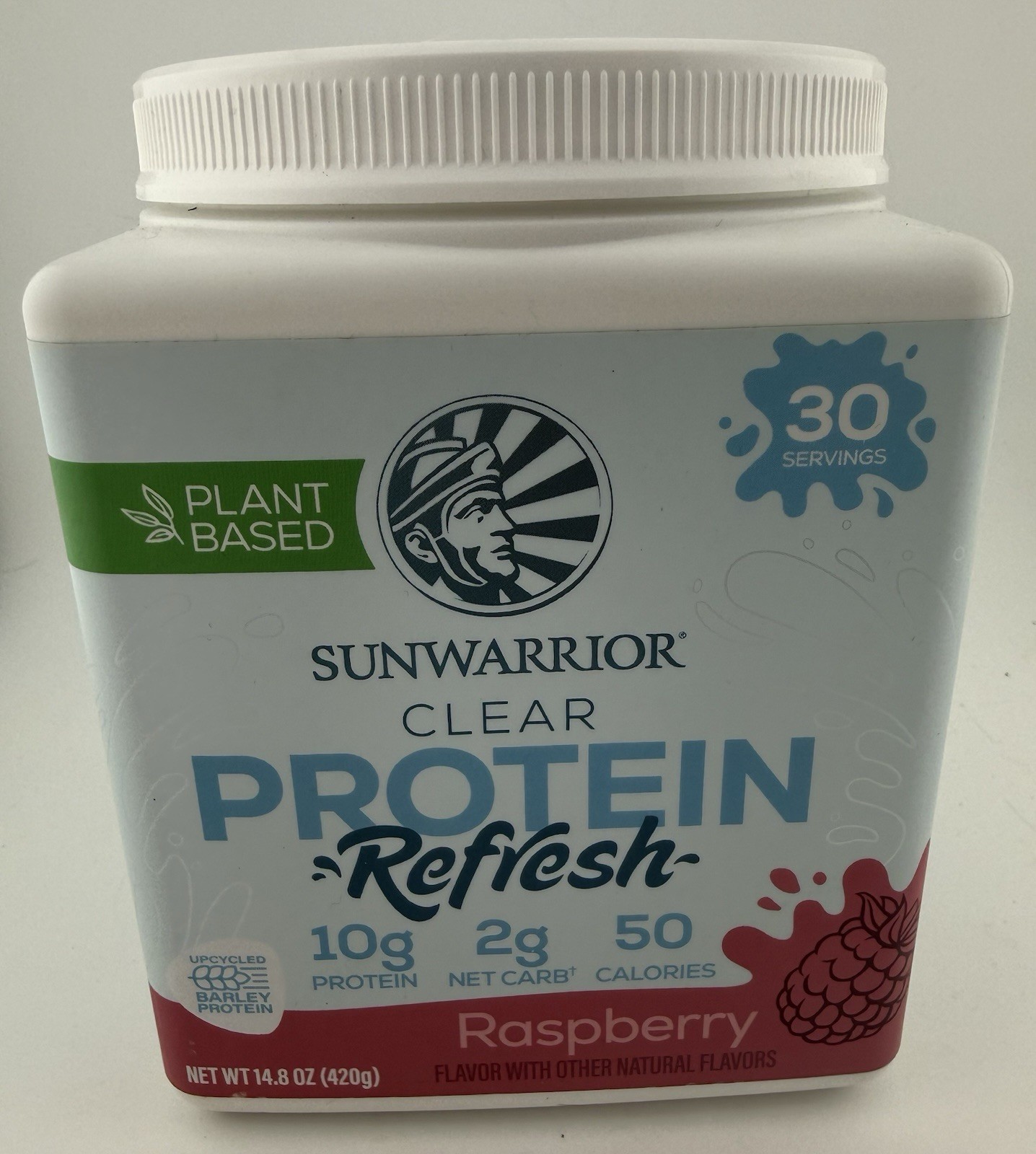SunWarrior Plant Based Clear Protein Refresh Raspberry 14.8 Oz 30 Servings