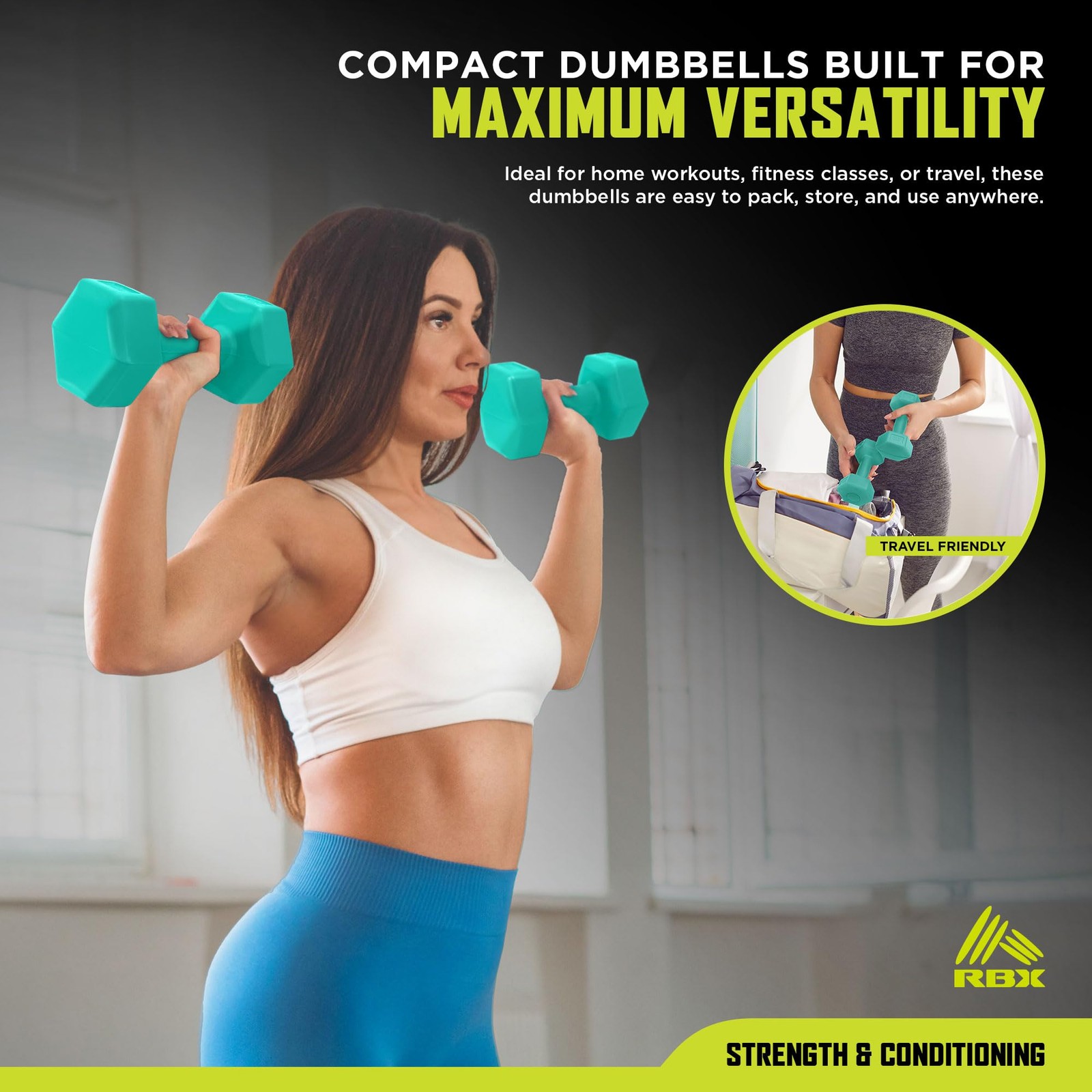 4lb Hex Dumbbell Set Compact Weight for Strength Training & Cardio