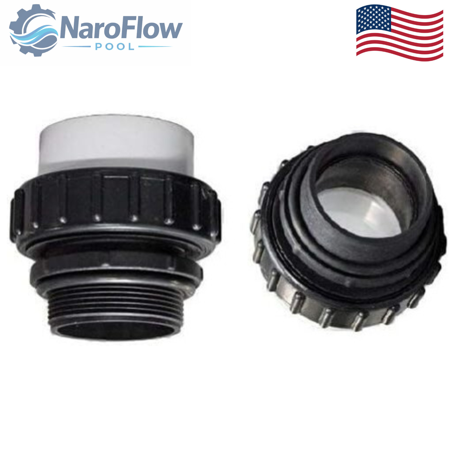 2 PACK Hi-Temp Union Pool Pump 2" MPT x 2" Slip PVC For IntelliFlo WhisperFlo
