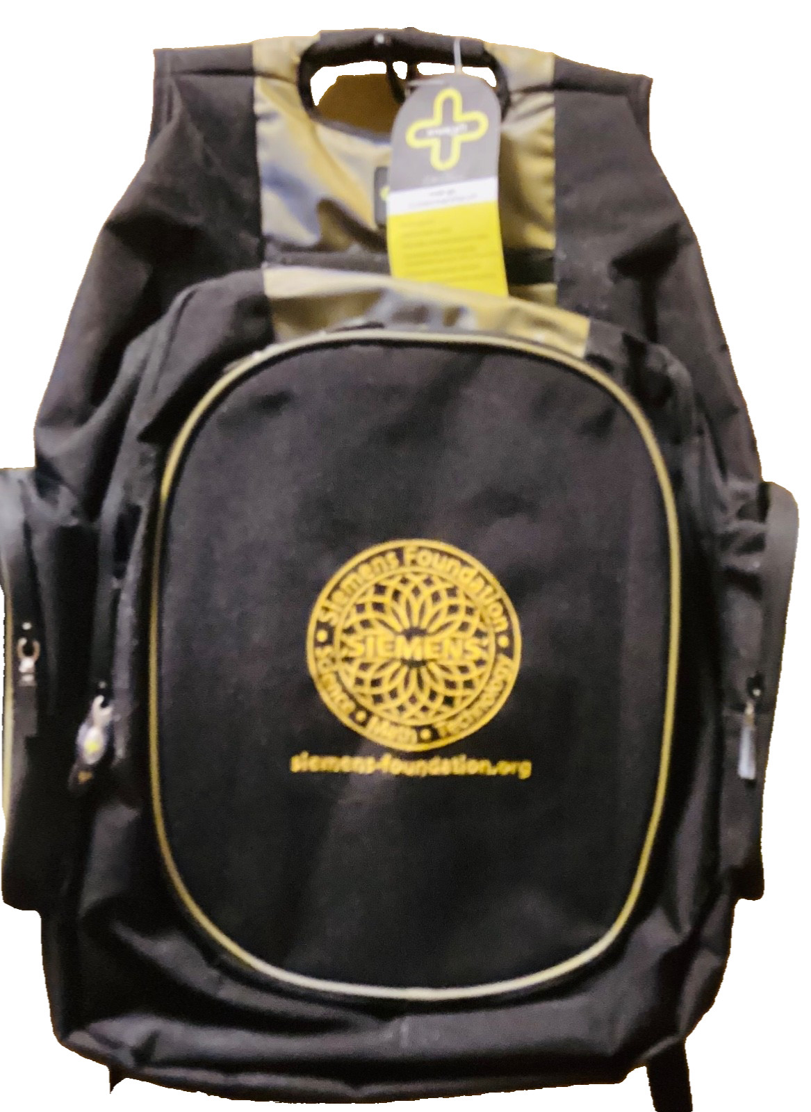 Siemens Foundation Backpack Black Gold Large Travel School Laptop Bag NWT