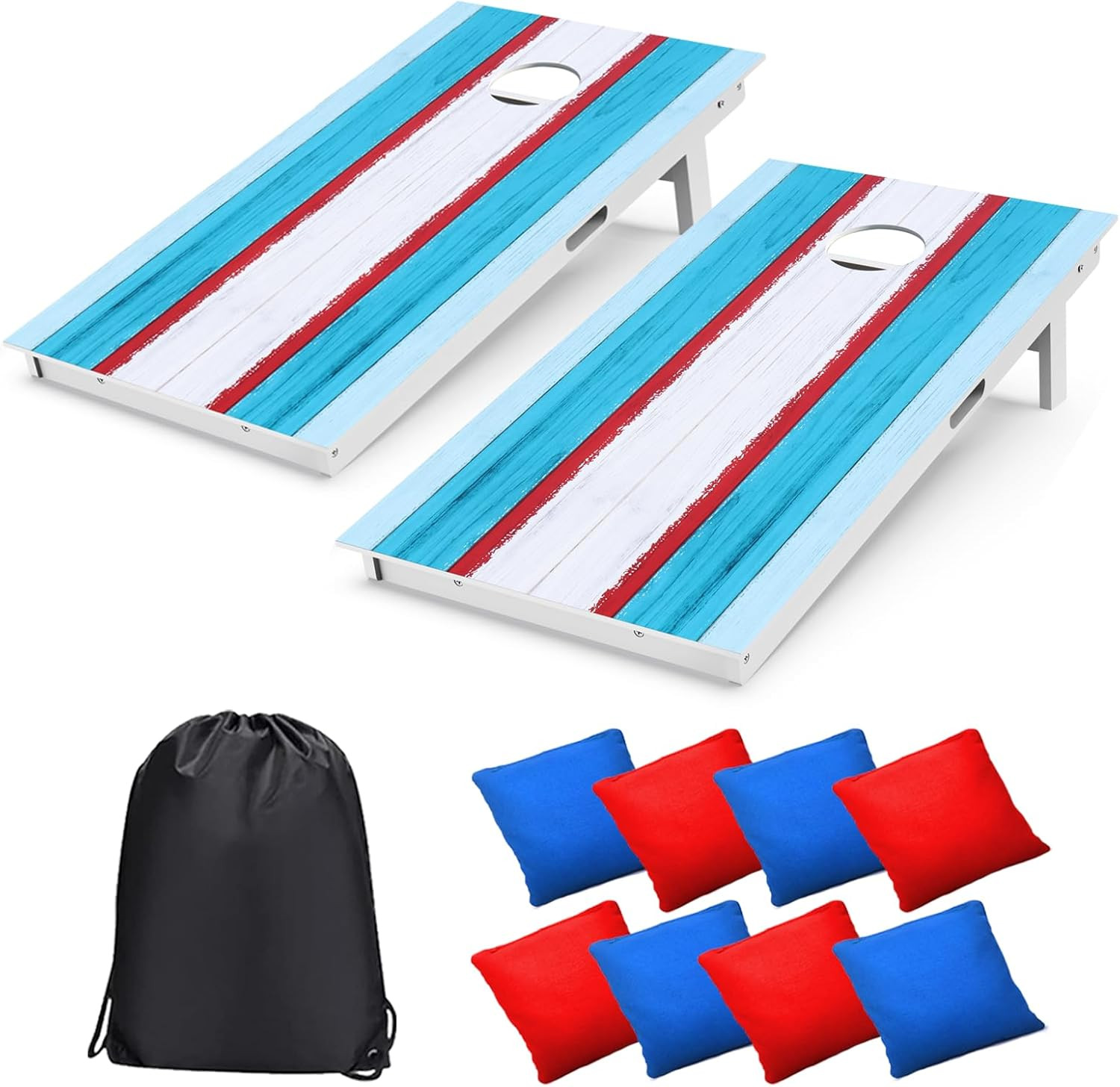 Cornhole Board Set, Regulation Size 4 X 2FT/3 X 2FT Solid Wood Corn Hole Game Se