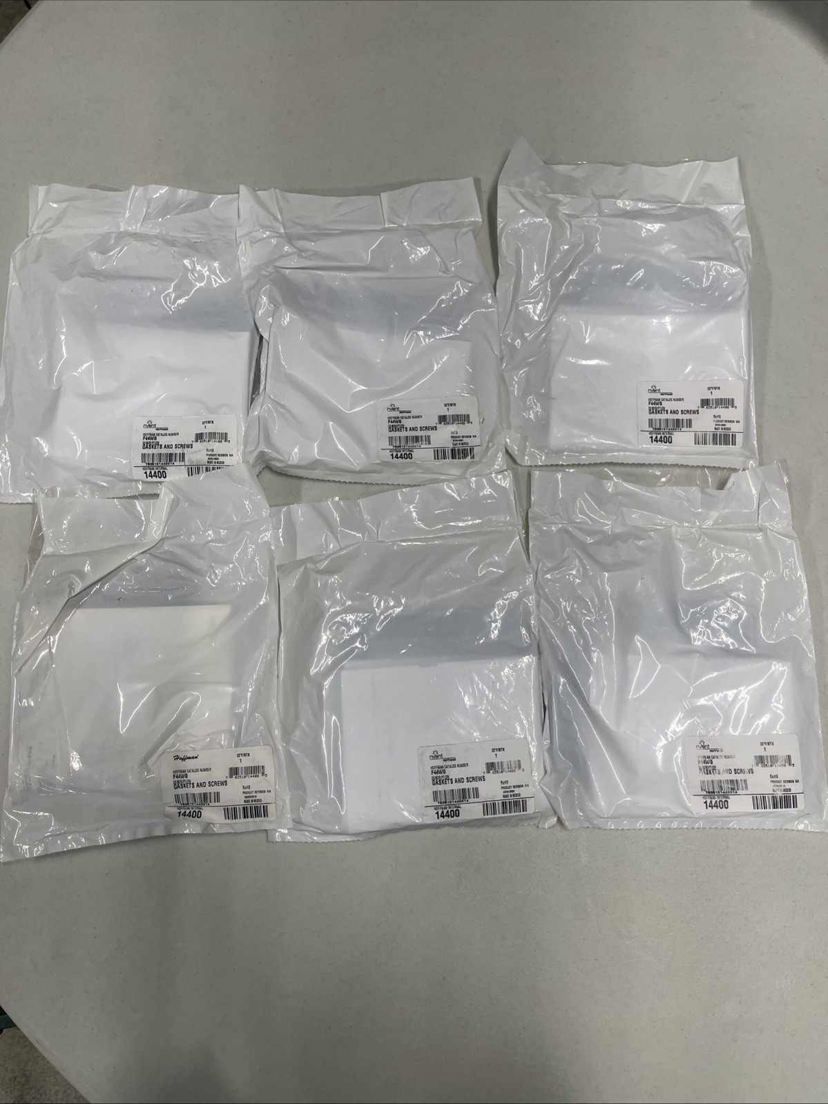 Lot of 6 Hoffman Enclosures F44WG Gaskets and Screws, Wireway, 4" x 4" - New