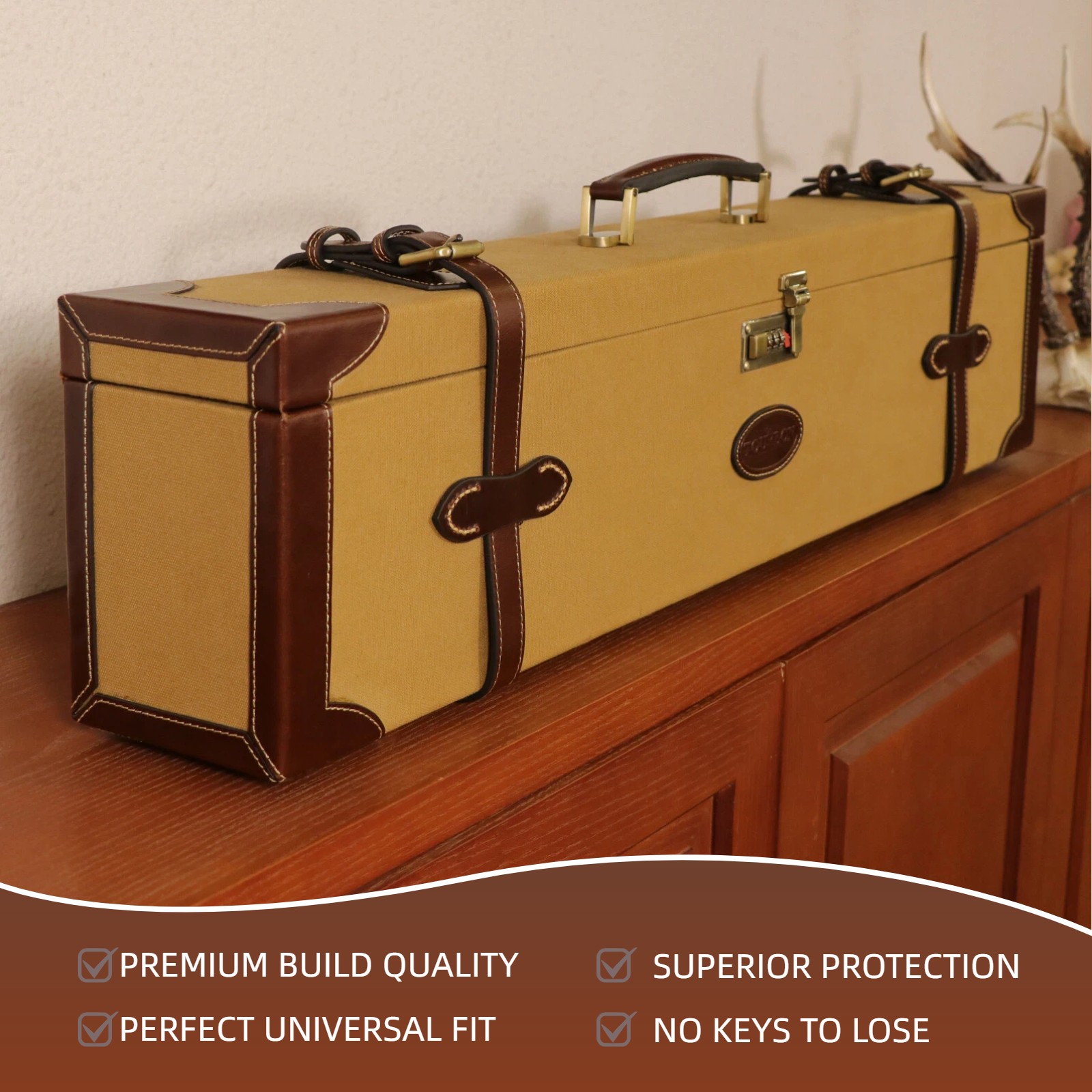TOURBON Shotgun Motorcase Hard Case Firearm Safe Storage O/U SXS Box Cabinet USA