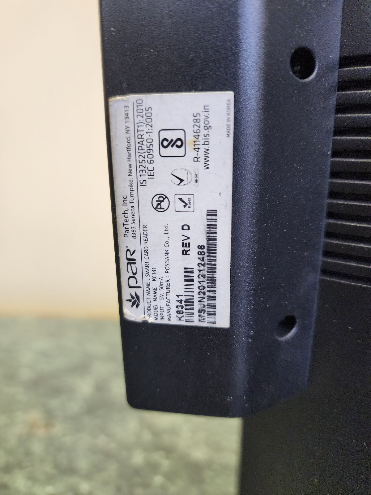 Par Partech Everserv600 M6150 POS System - No Power Supply or Rear Display