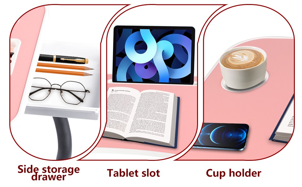 Laptop Tray Lap Desk Stand Foldable Bed Table Notebook Tray Cup Slot Adjustable