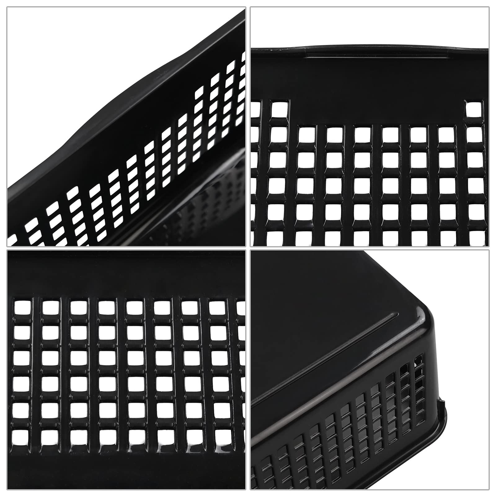 6 Pack Plastic A4 Letter Baskets, Black Office Basket Trays