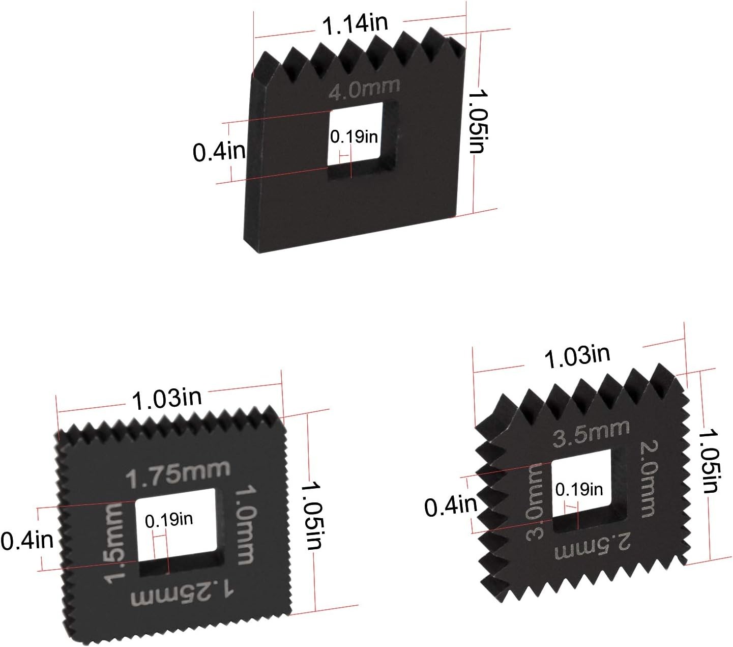 Metric Die Set for Universal Outside Thread Chaser to OTC 202817 3PCS Pitch Dies