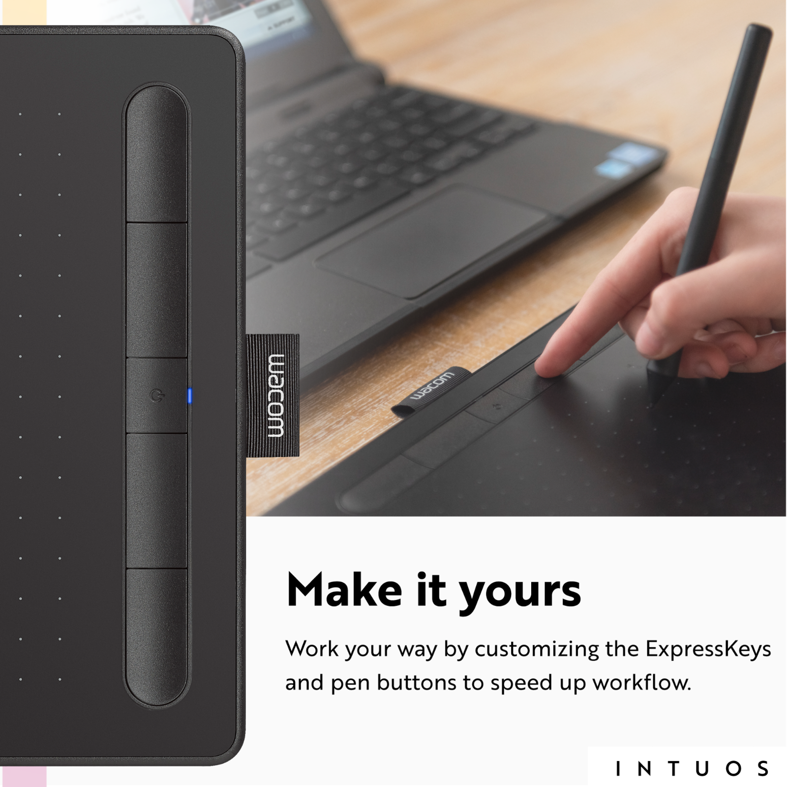 Wacom Intuos Wireless Graphics Drawing Tablet small - Black, New