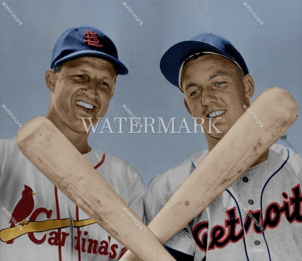 DJ183 Al Kaline - Stan Musial Cardinals Tiger 8x10 11x14 16x20 Colorized Photo